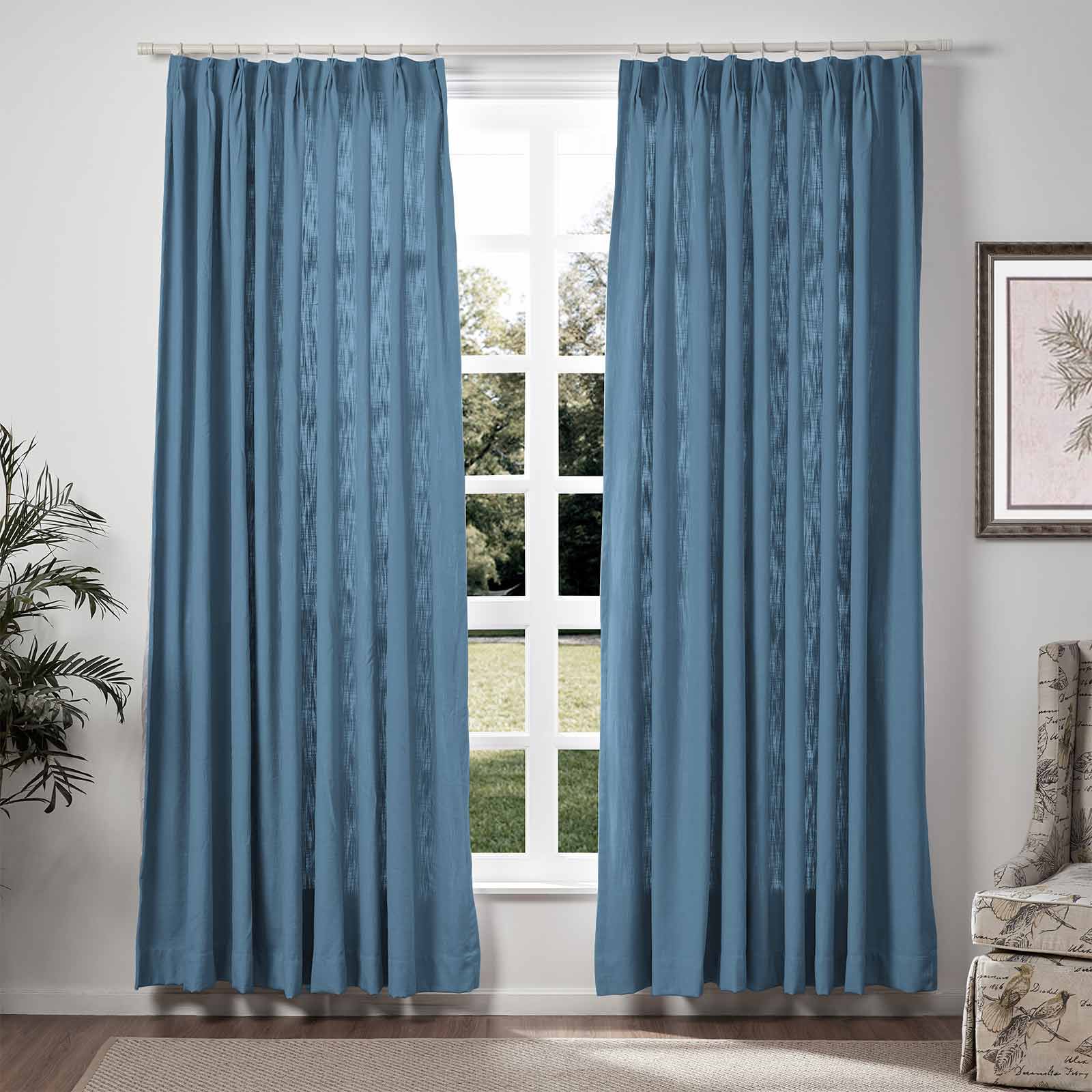 Liz Linen Extra Long Curtains Pleated