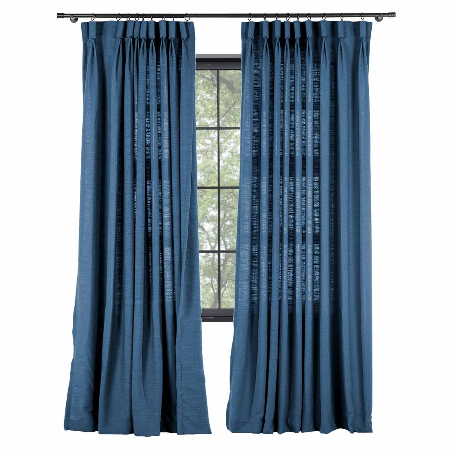 Liz Linen Extra Wide Curtains Pleated