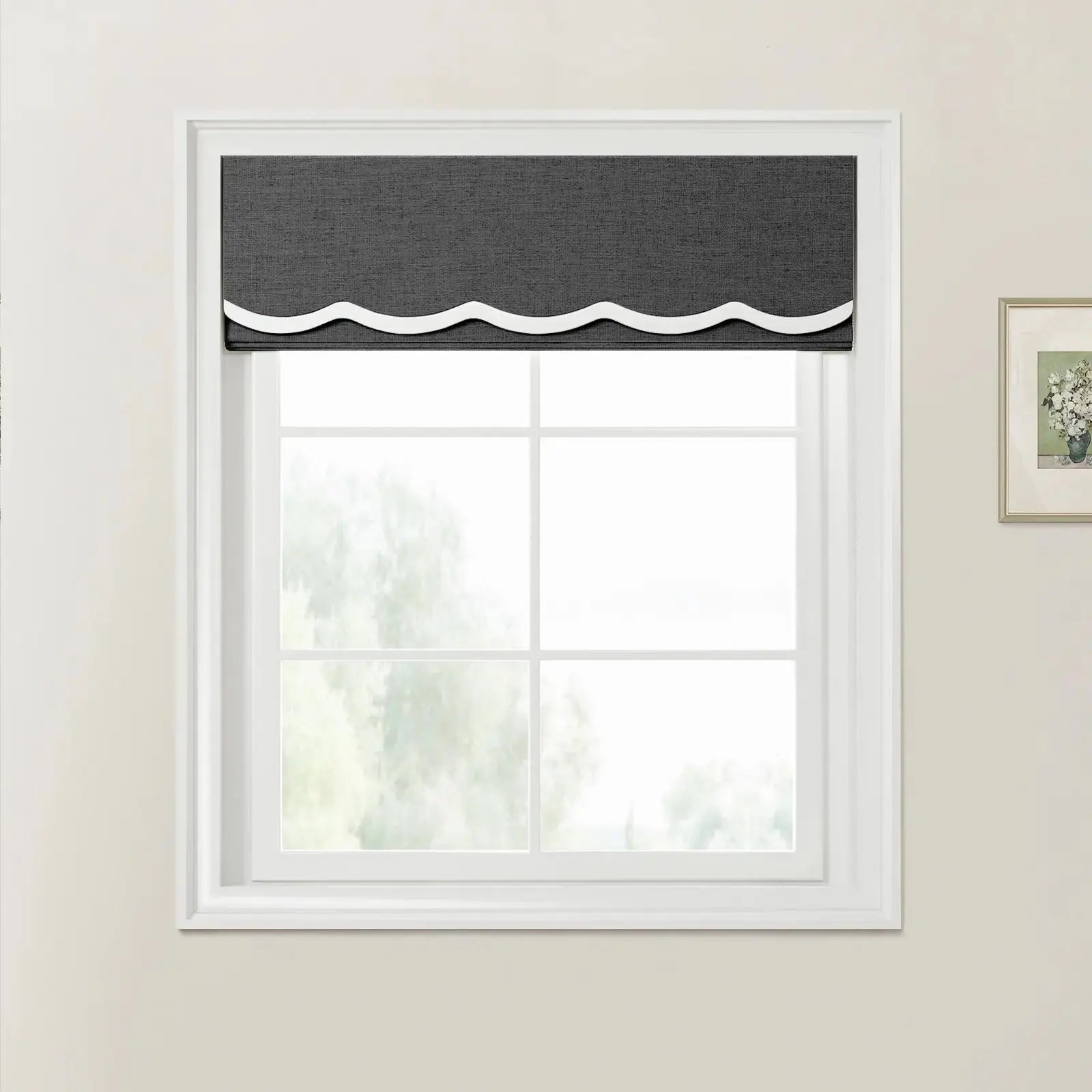 Liz Linen Valanced Day Night Roman Shade Cord Lift