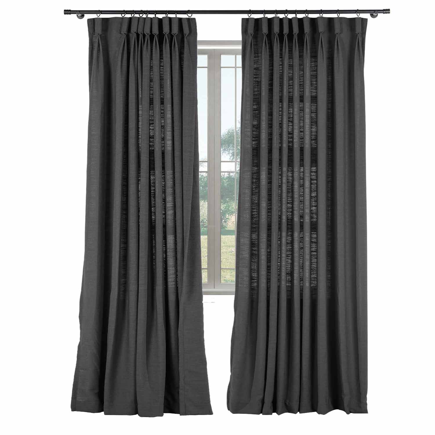 Liz Linen Extra Wide Curtains Pleated