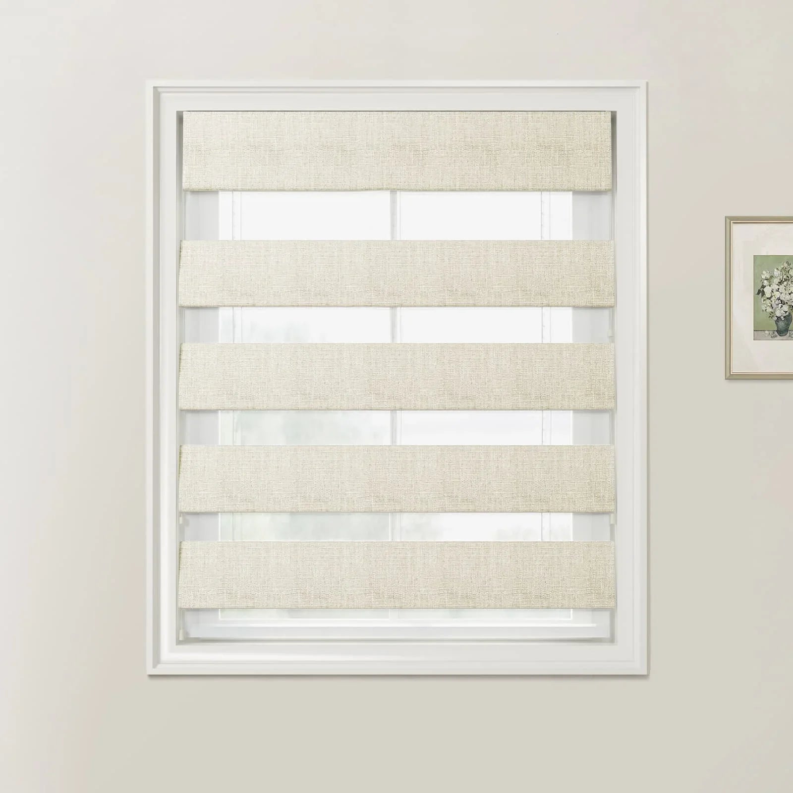 Liz Linen Zebra Roman Blind Cord Lift