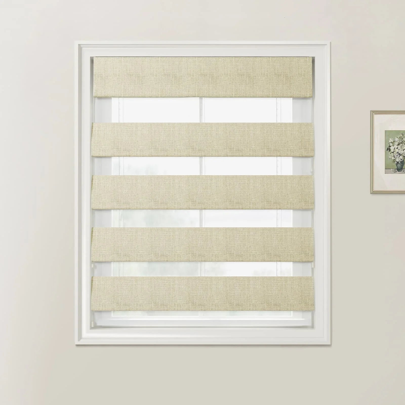 Liz Linen Zebra Roman Blind Cord Lift