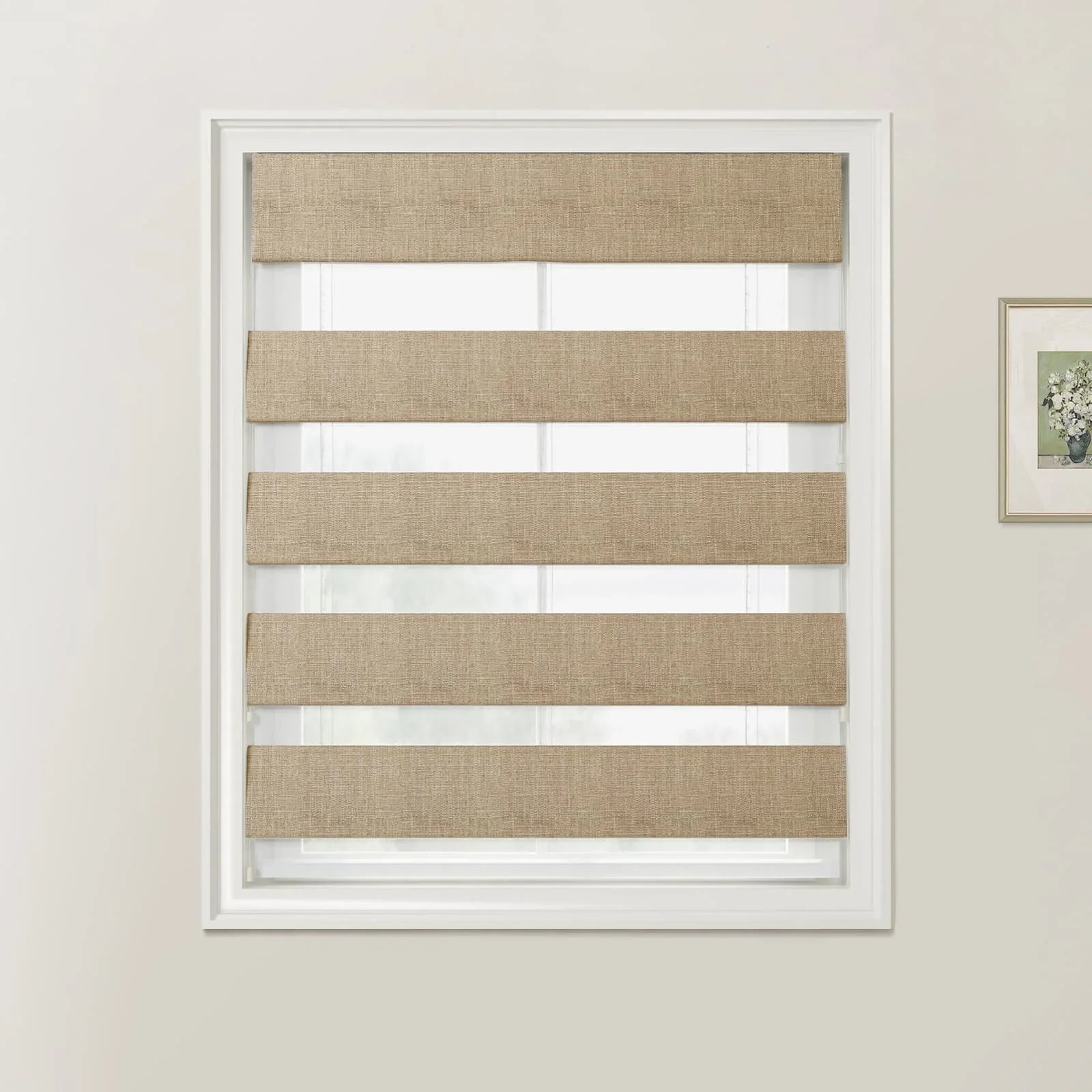 Liz Linen Zebra Roman Blind Cord Lift