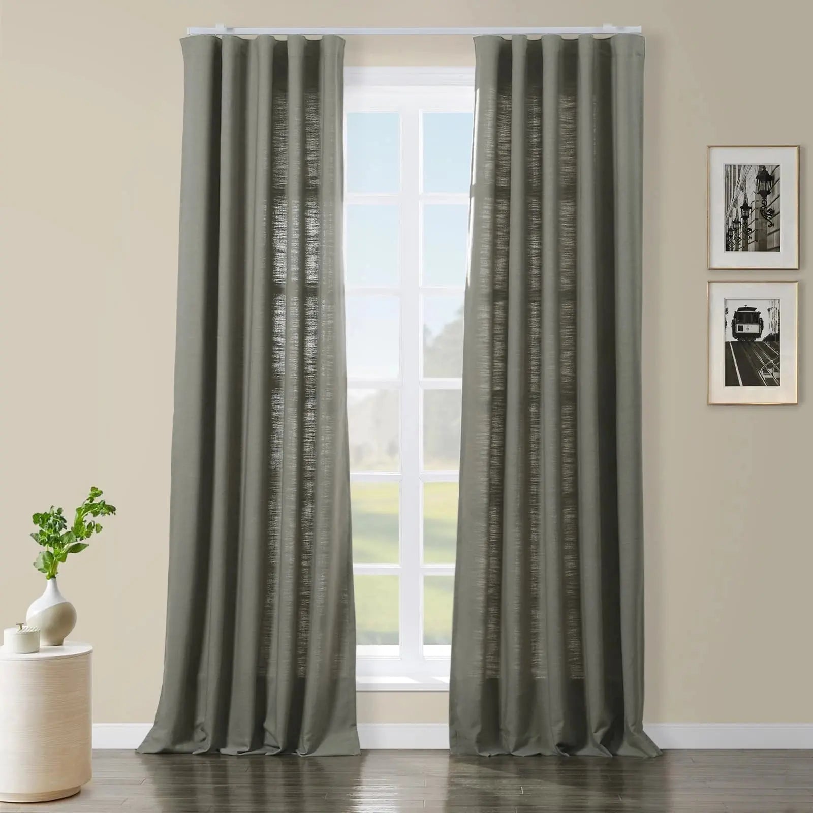 Isabella Heavyweight Polyester Cotton Blend Drapery Ripple Fold SLIDINGCURTAIN