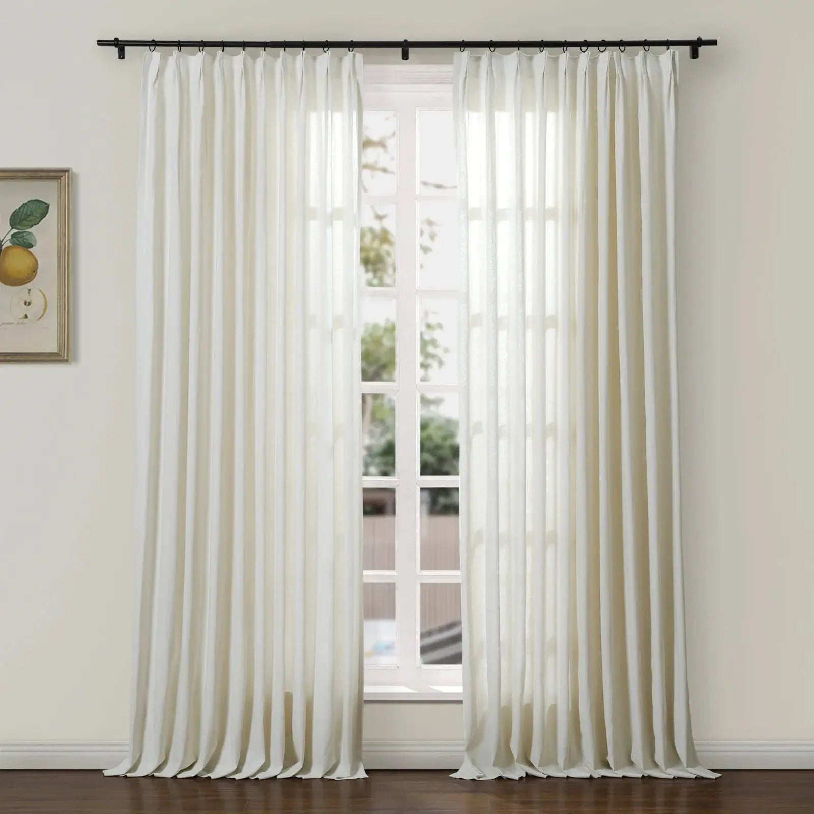 Ron Linen Herringbone Custom Curtain Pleated