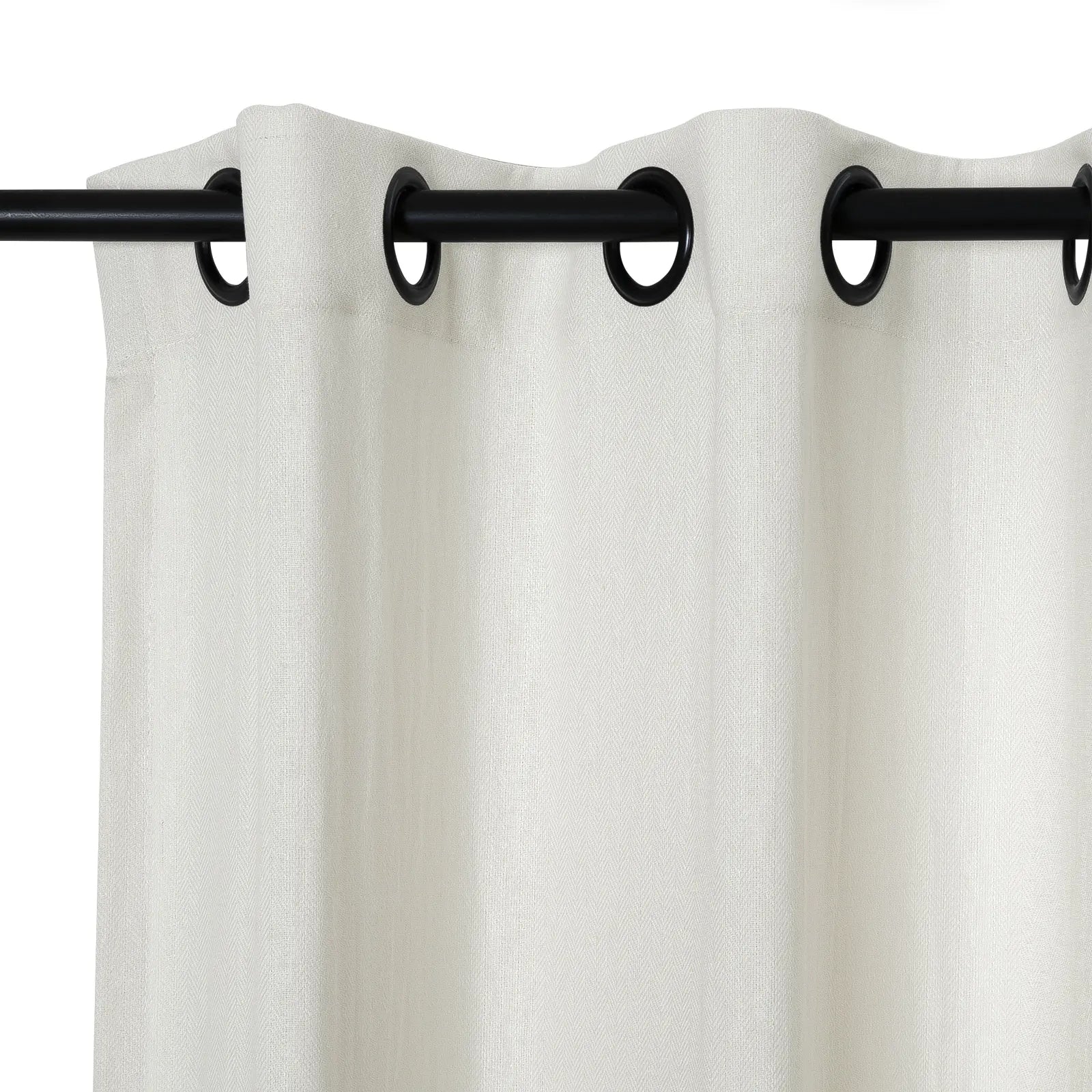 Ron Linen Cotton Herringbone Curtain Grommet