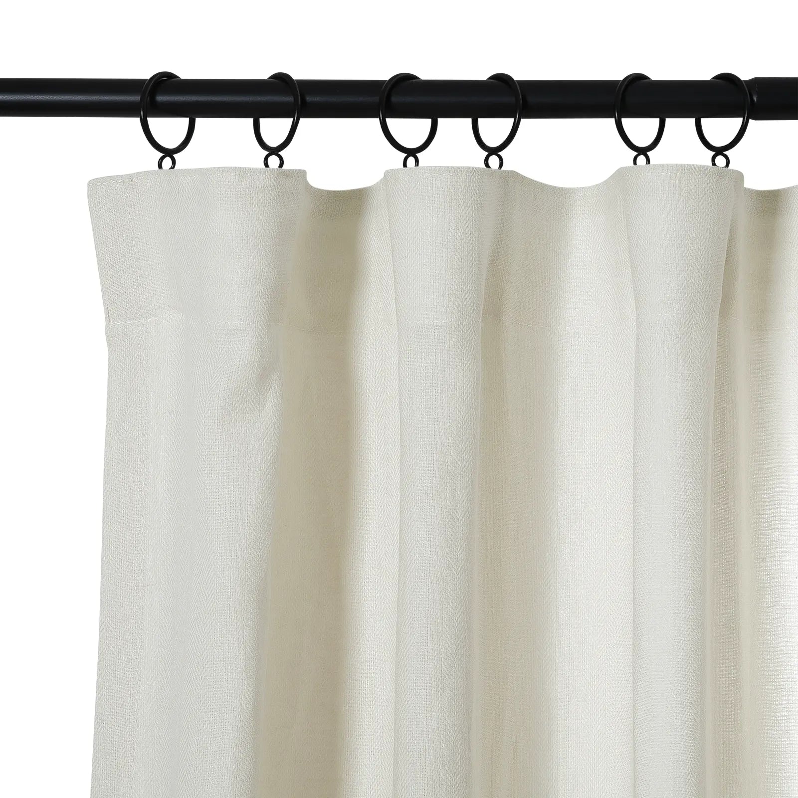 Ron Linen Cotton Herringbone Curtain Soft Top