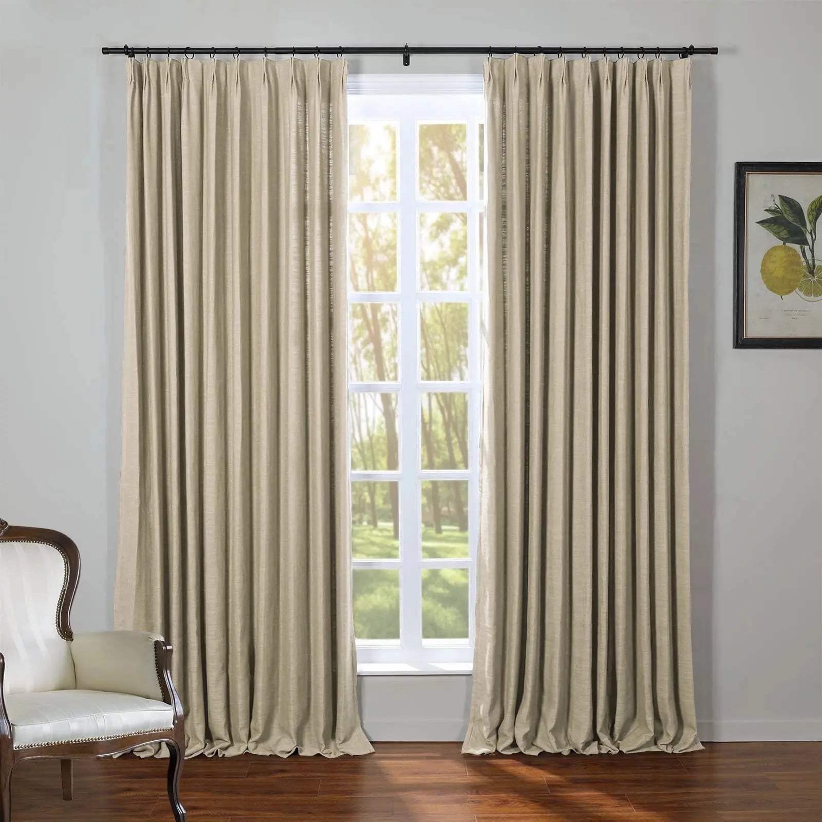 Kyla Linen Drapery Pleated SLIDINGCURTAIN