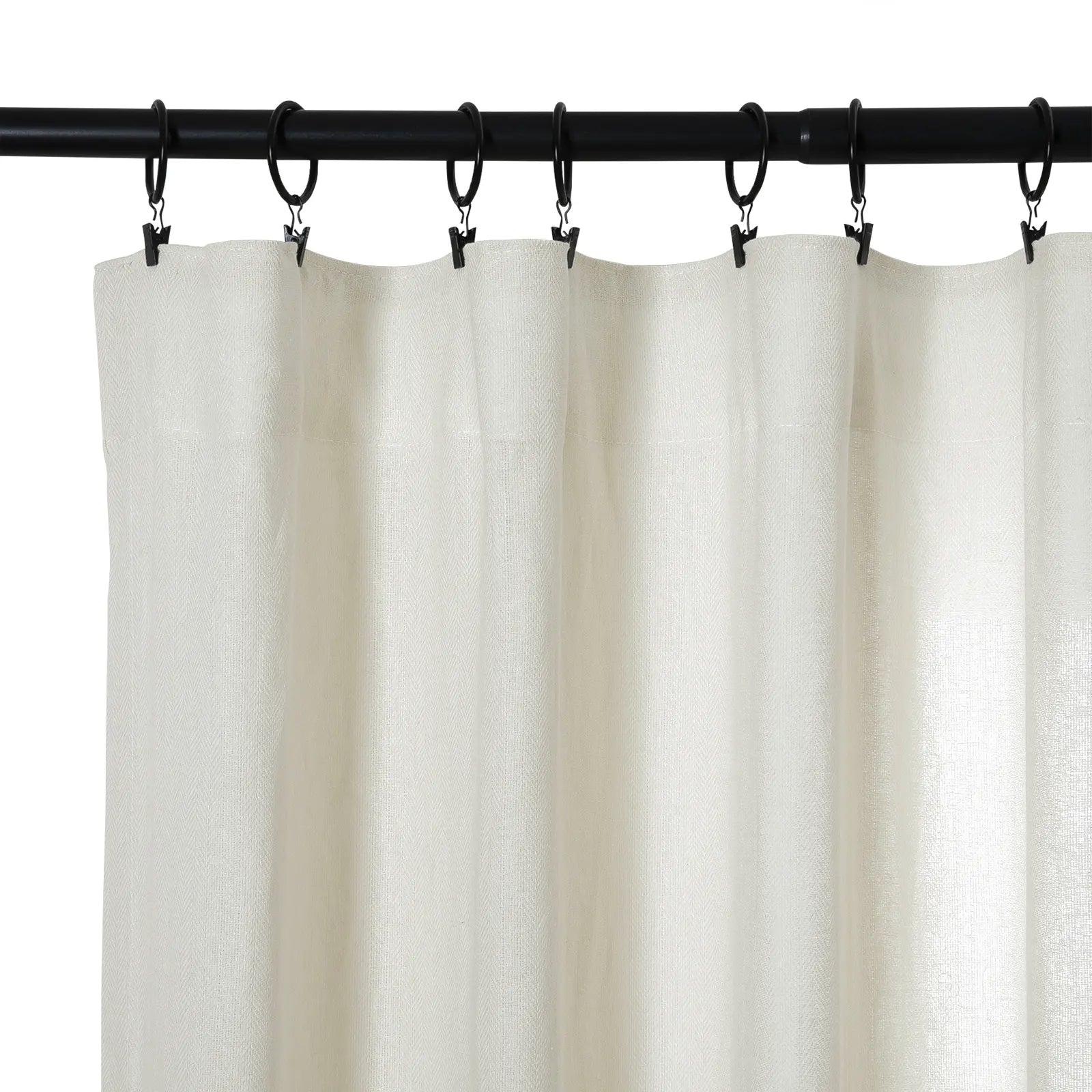 Ron Linen Cotton Herringbone Curtain Soft Top