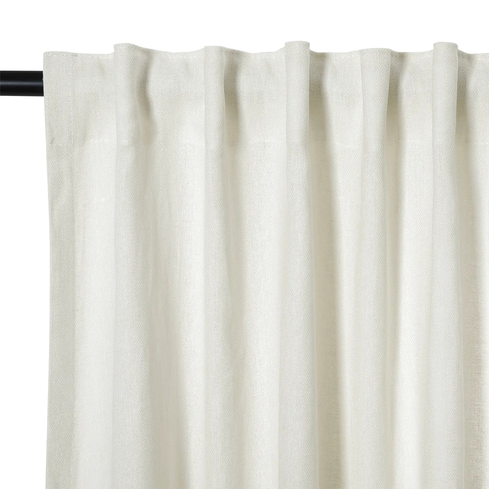 Ron Linen Cotton Herringbone Curtain Soft Top