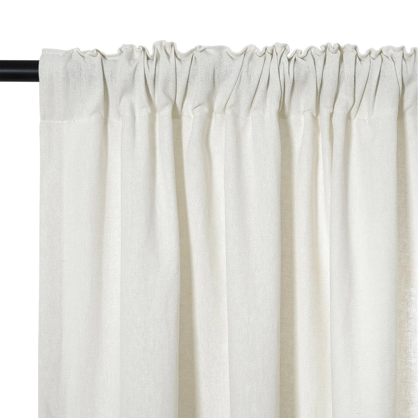 Ron Linen Cotton Herringbone Curtain Soft Top