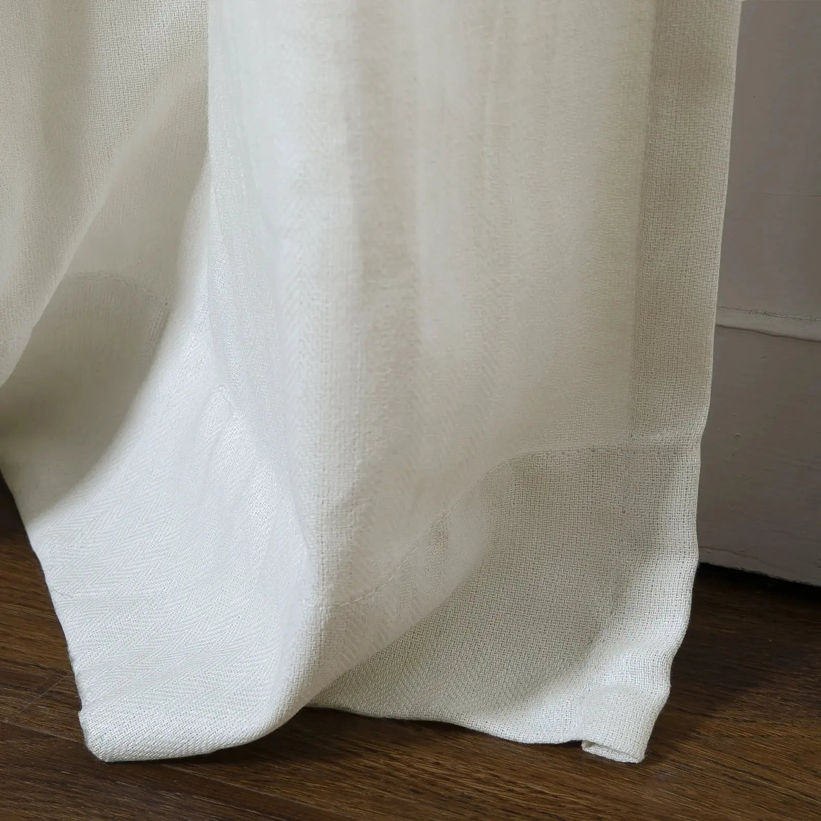 Ron Linen Herringbone Custom Curtain Pleated