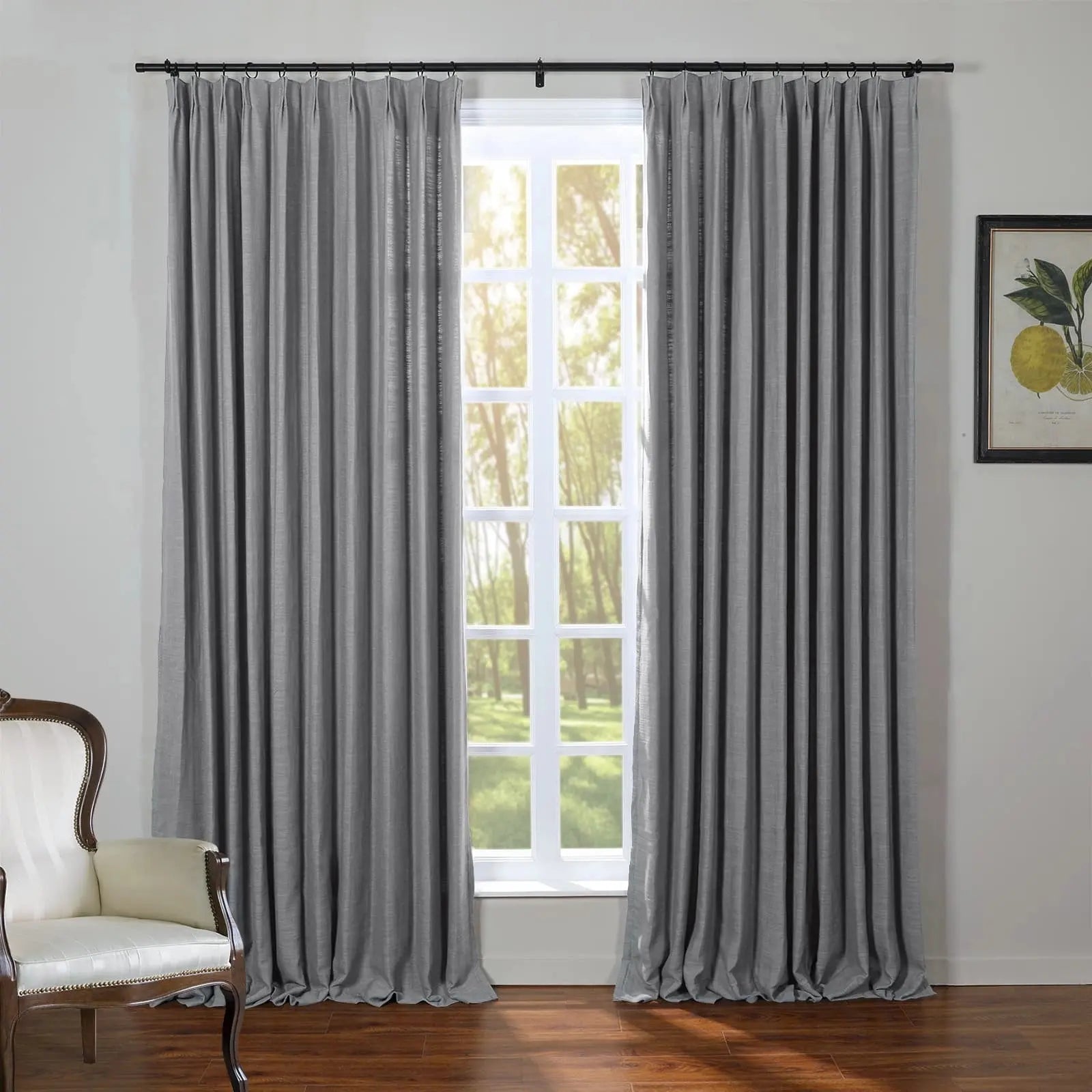 Kyla Linen Drapery Pleated SLIDINGCURTAIN