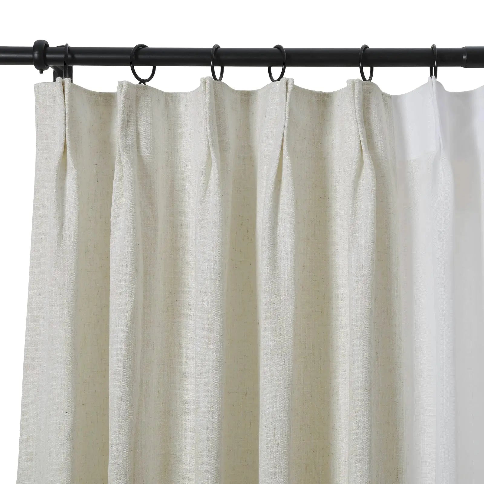 Half Sheer Linen Drapery Pleated (Sold per Pair)