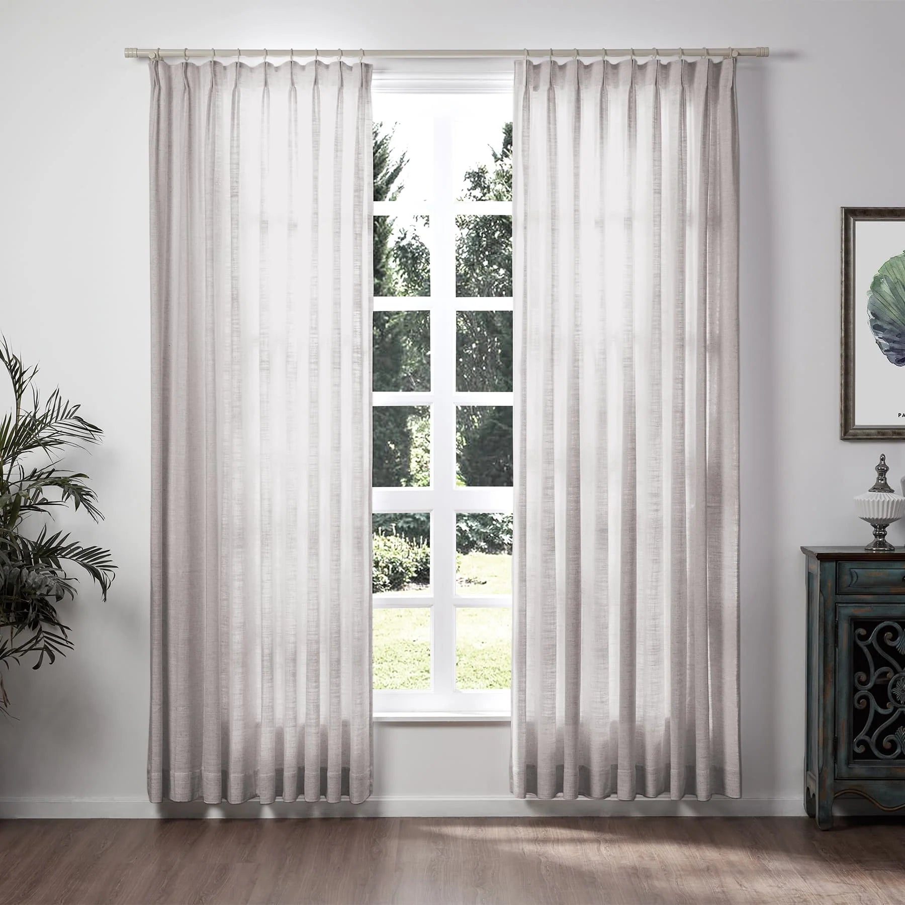 Liz Linen Extra Long Curtains Pleated