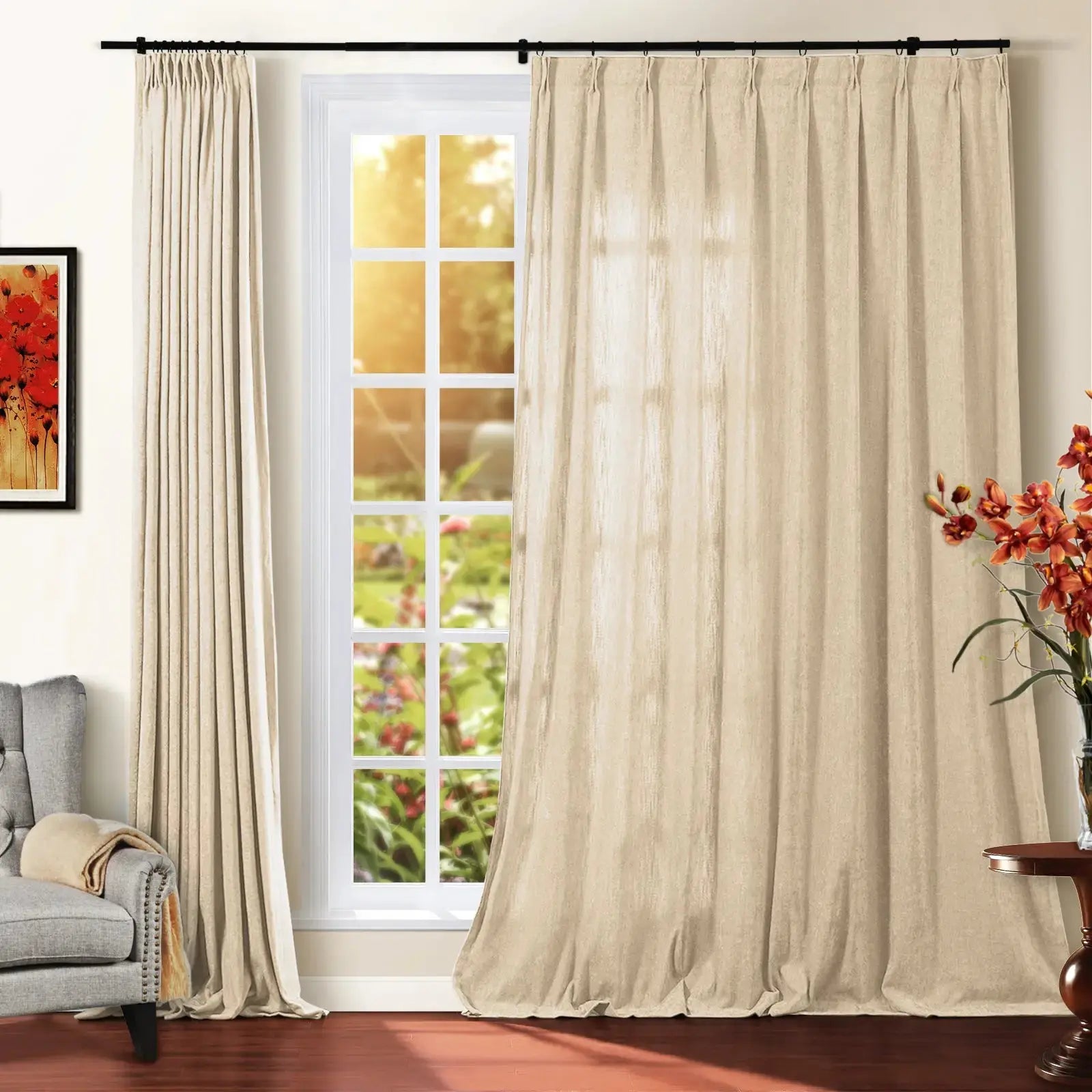 Tino Heavyweight Chenille Drapery Pleated SLIDINGCURTAIN