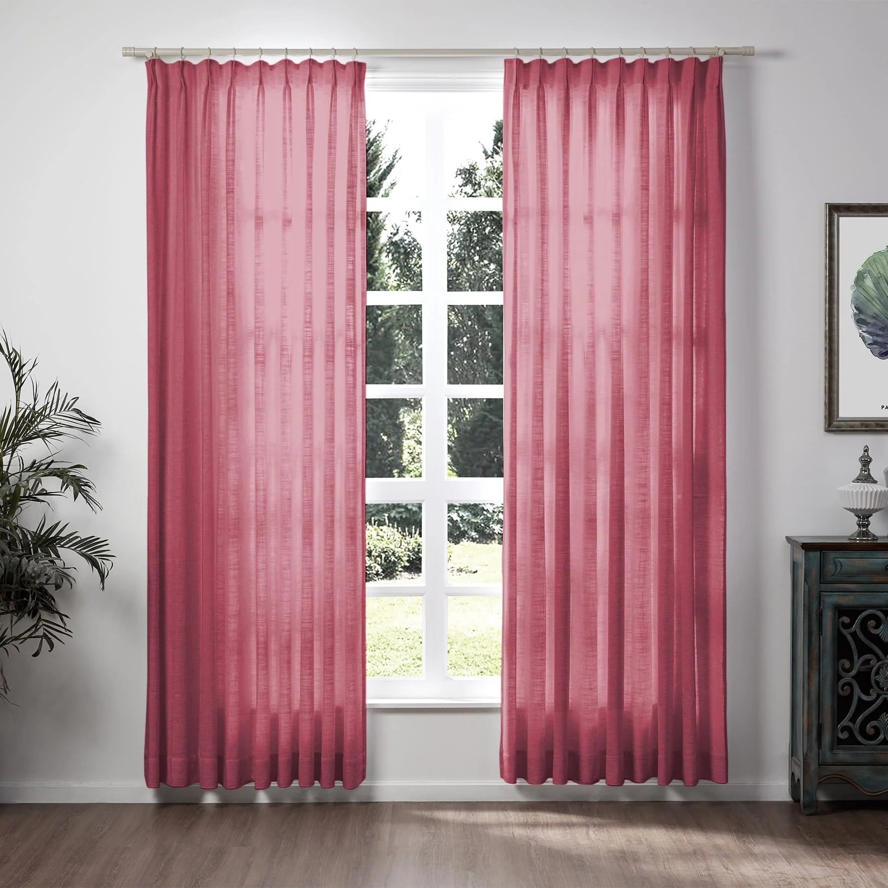 Liz Linen Extra Long Curtains Pleated