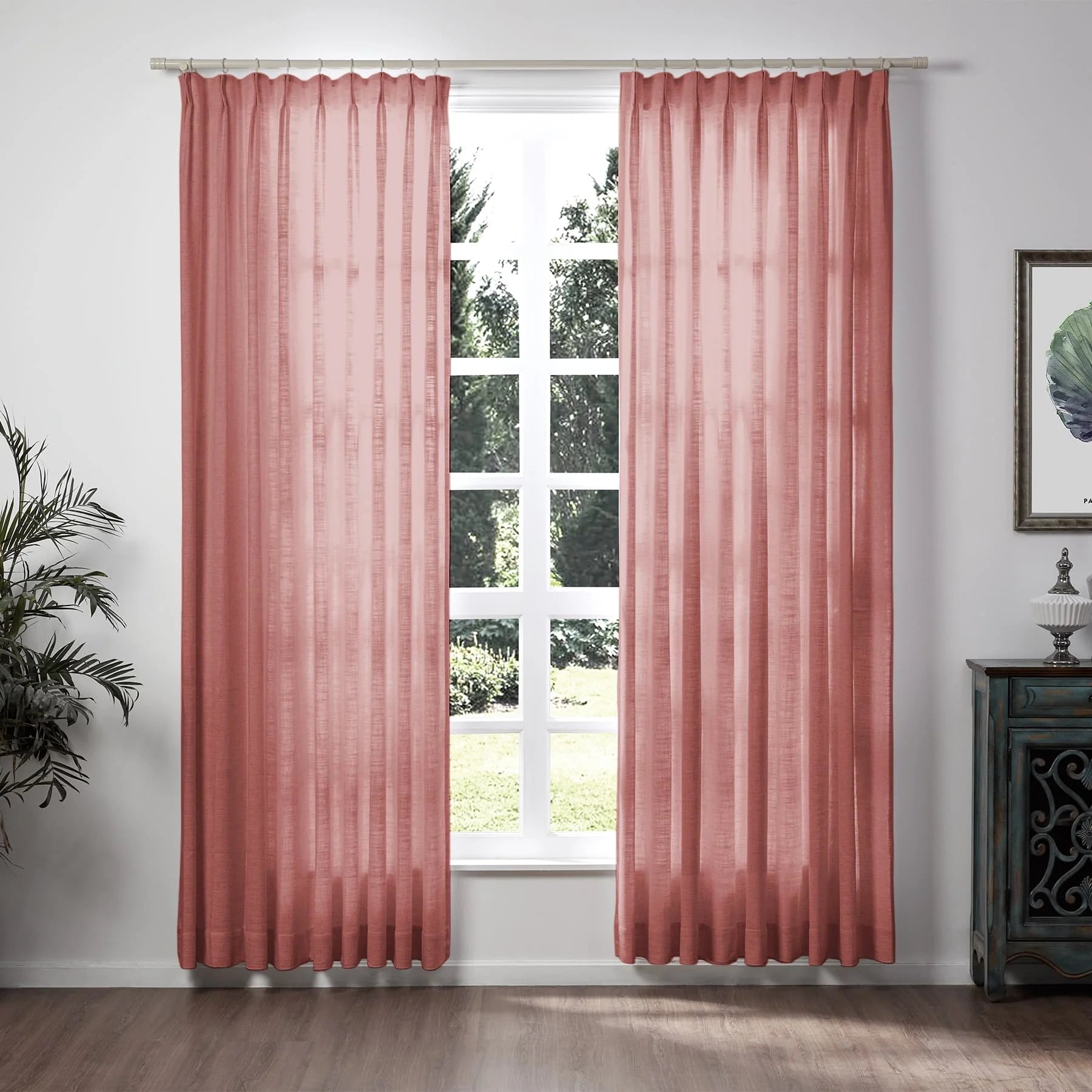 Liz Linen Extra Long Curtains Pleated