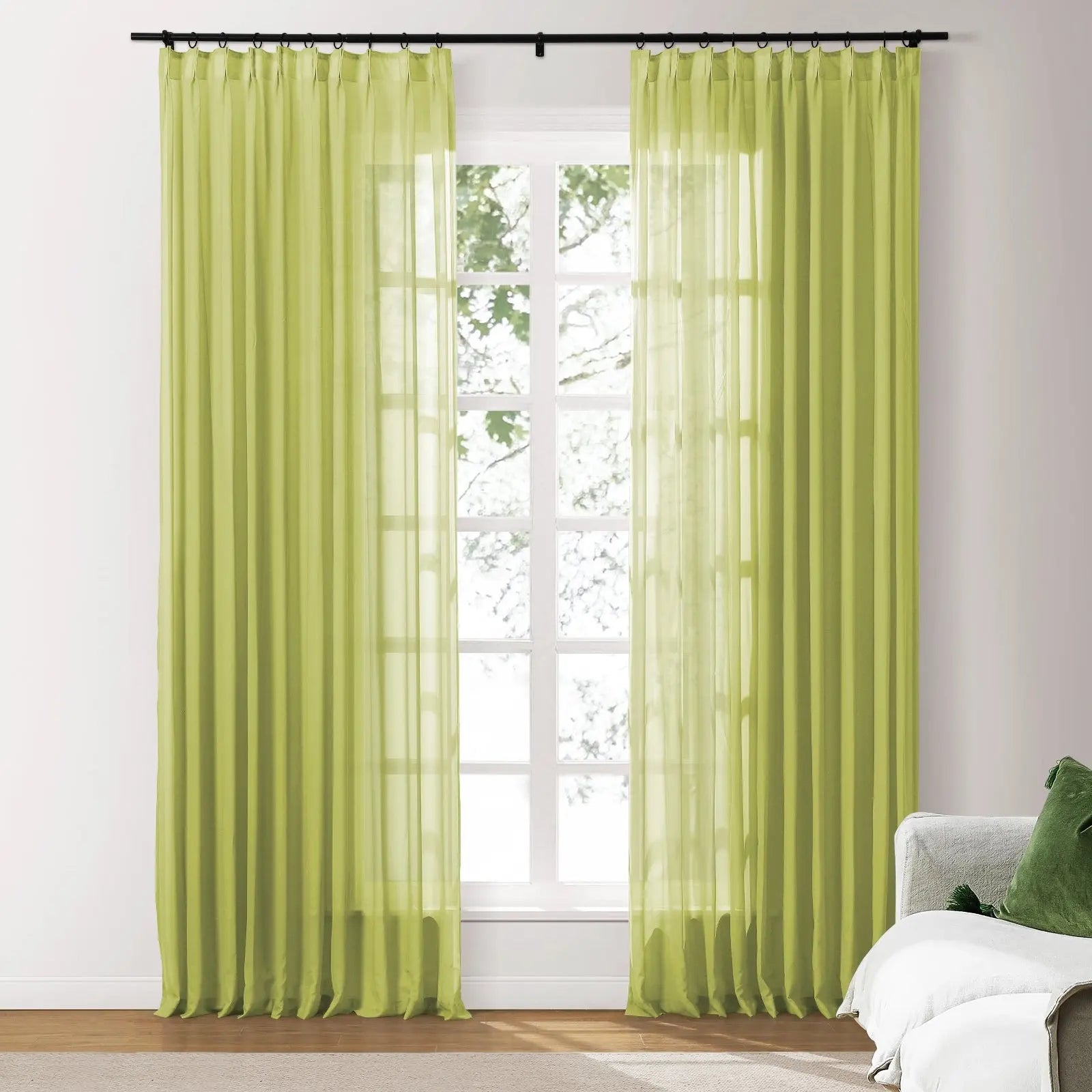 Scandina Solid Voile Sheer Curtain Pleated SLIDINGCURTAIN