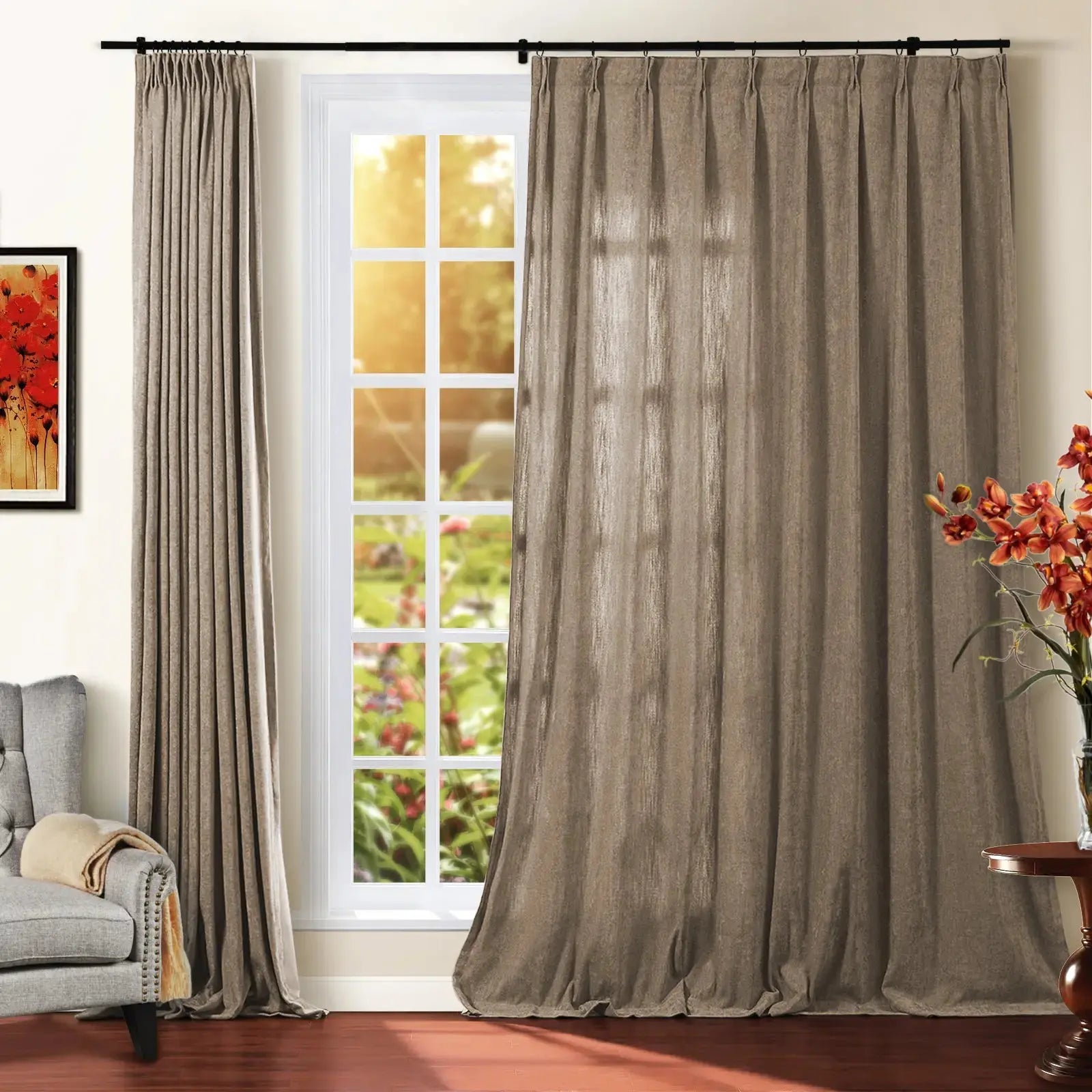 Tino Heavyweight Chenille Drapery Pleated SLIDINGCURTAIN