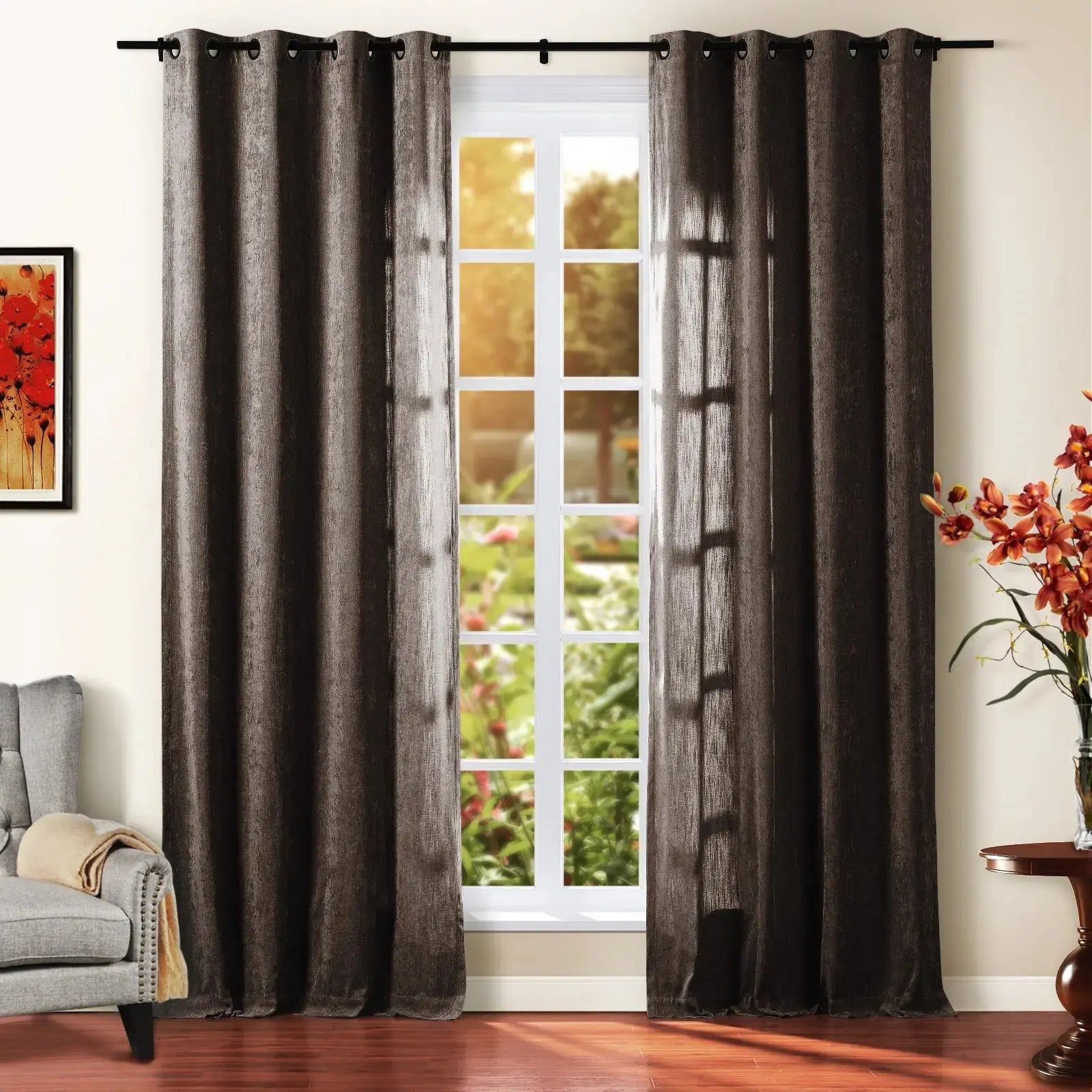 Tino Heavyweight Chenille Drapery Grommet SLIDINGCURTAIN