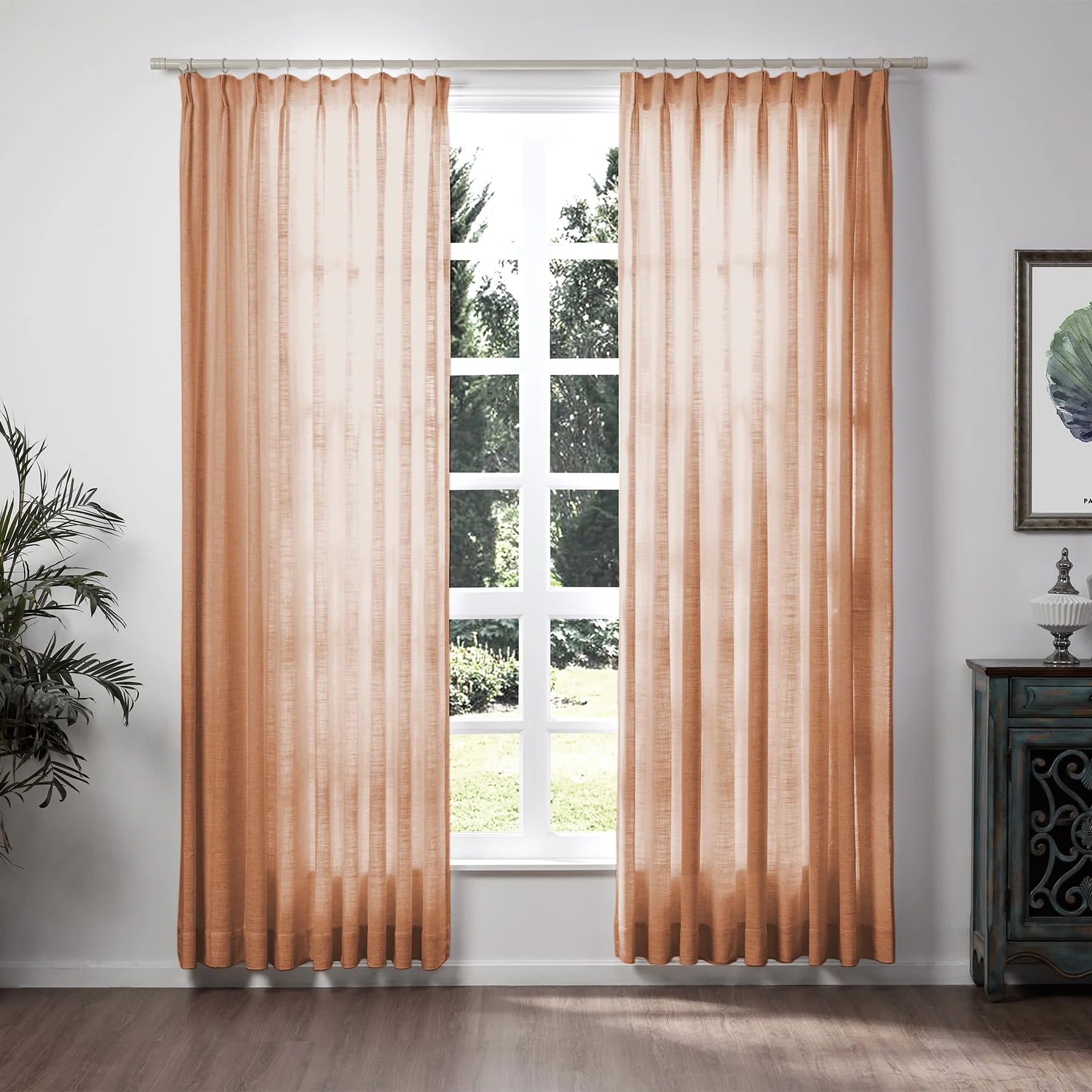 Liz Linen Extra Long Curtains Pleated