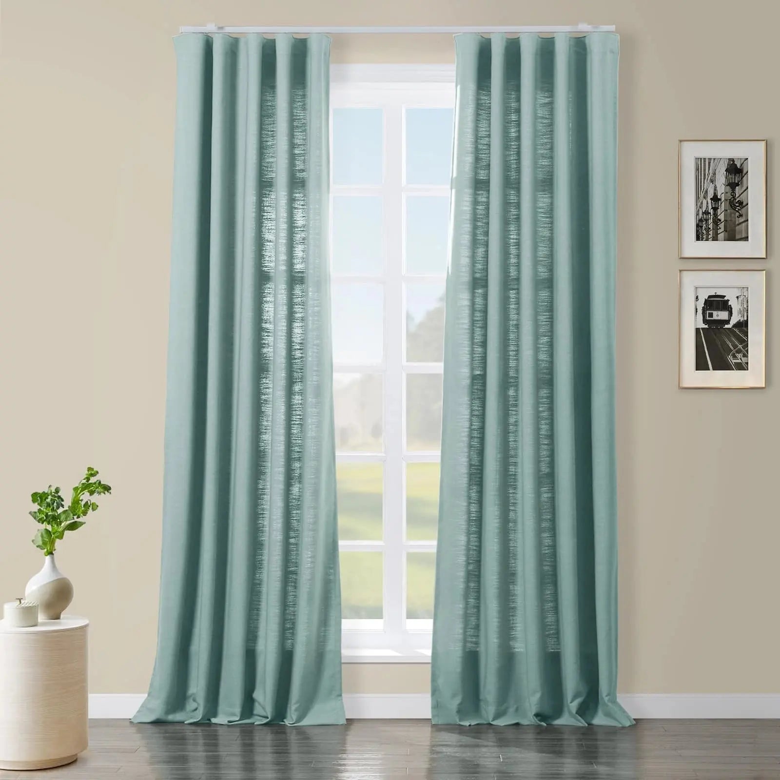 Isabella Heavyweight Polyester Cotton Blend Drapery Ripple Fold SLIDINGCURTAIN