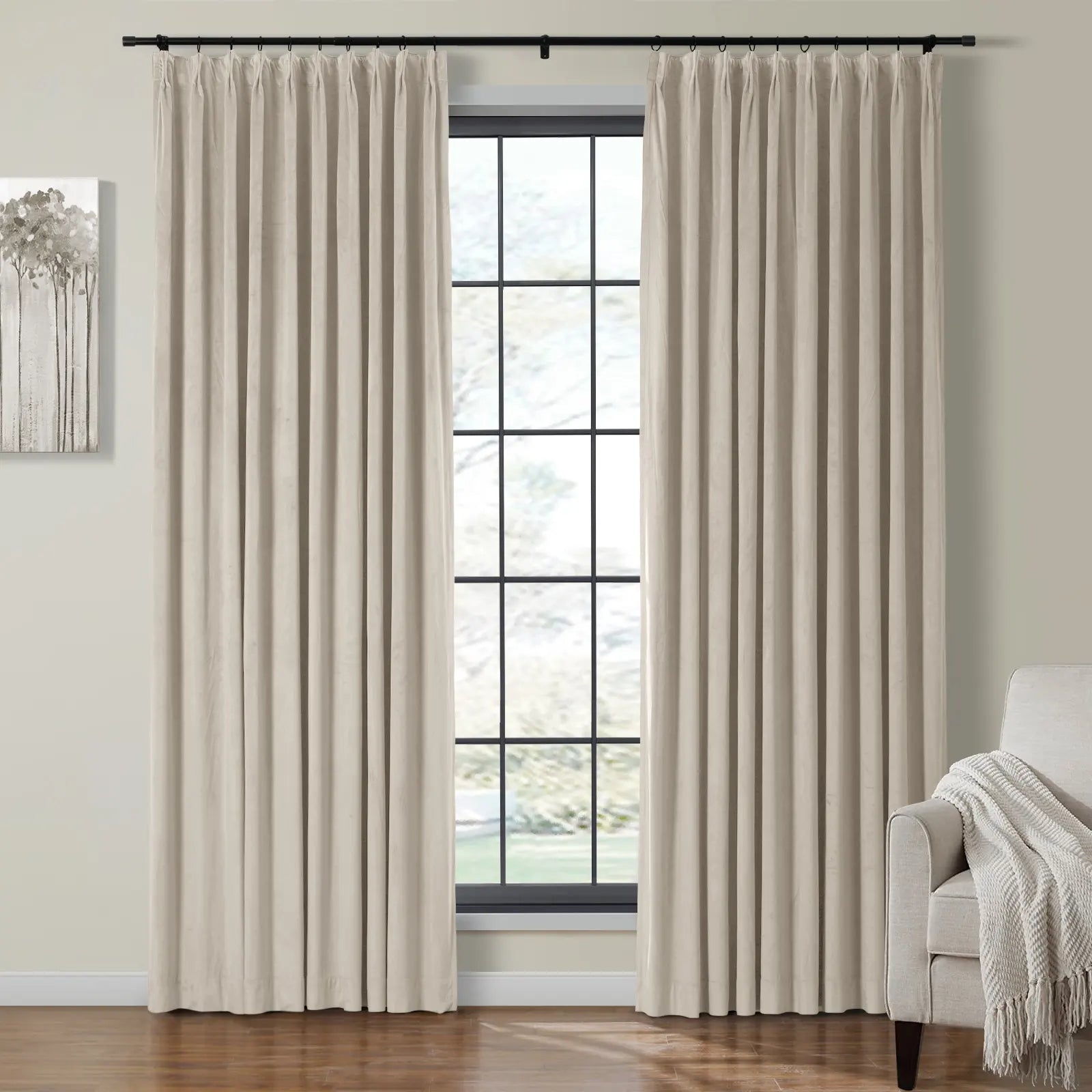 Birkin Velvet Curtain Pinch Pleated Thermal Drapes