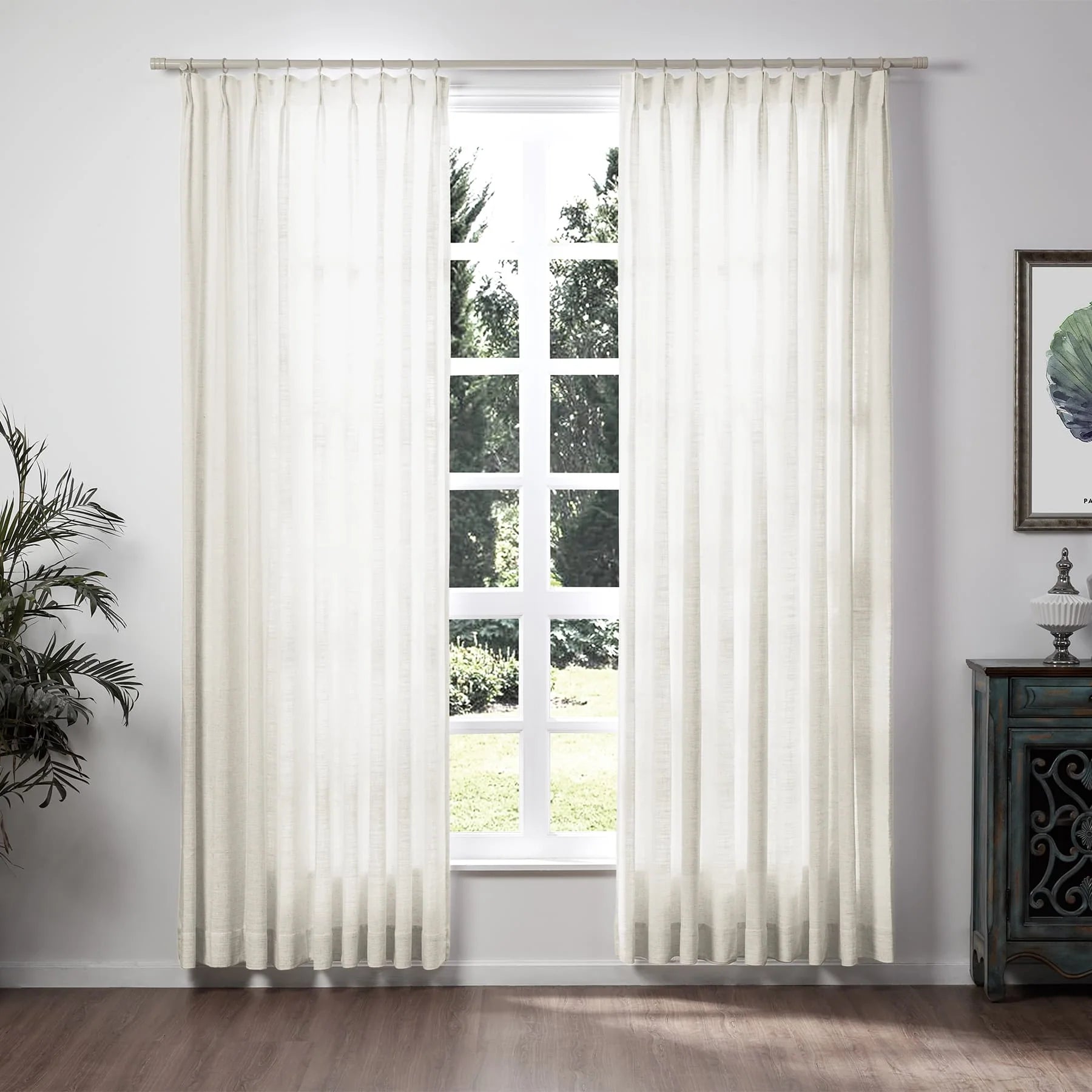 Liz Linen Extra Long Curtains Pleated