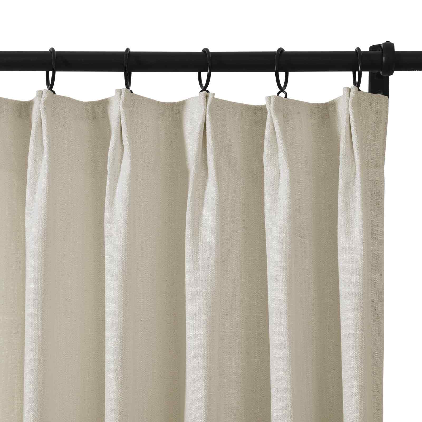 Sarai Textured Metallic Cotton Blend Curtain Pleated