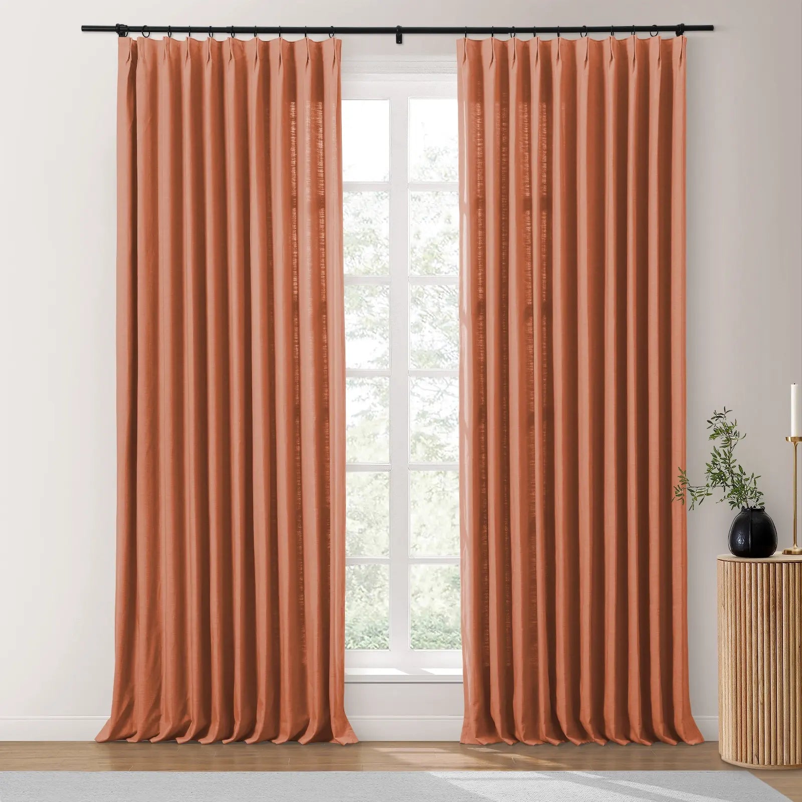 Isabella Heavyweight Polyester Cotton Blend Drapery Pleated SLIDINGCURTAIN