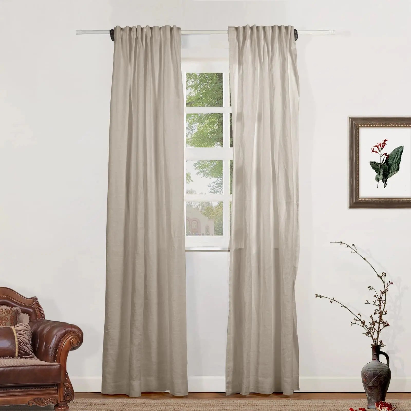 Lacey 100% Linen Drapery Soft Top SLIDINGCURTAIN