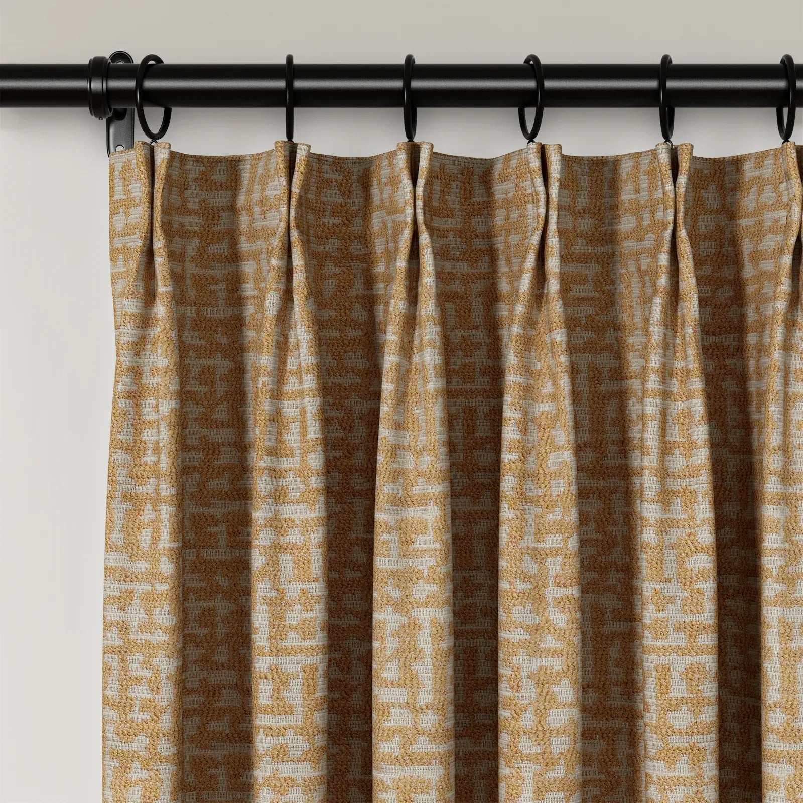 Lydia Brick Jacquard Curtain Pleated