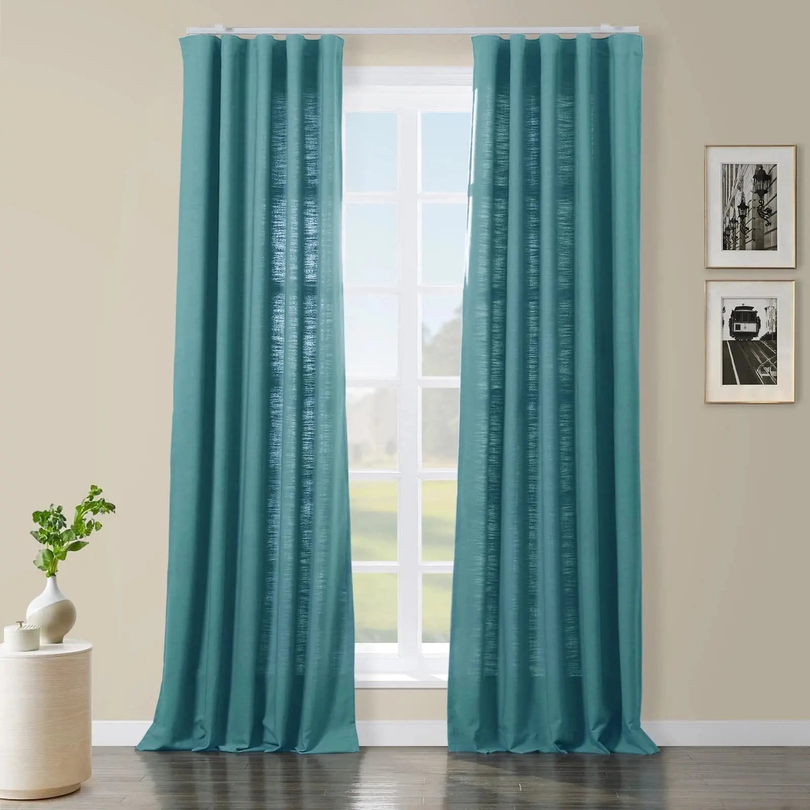 Isabella Heavyweight Polyester Cotton Blend Drapery Ripple Fold SLIDINGCURTAIN