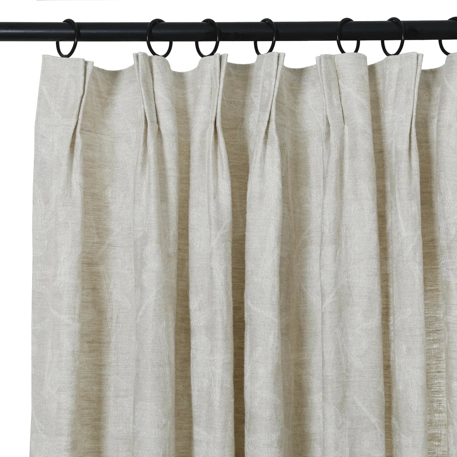 Lance 100% Linen Jacquard Curtain Pleated