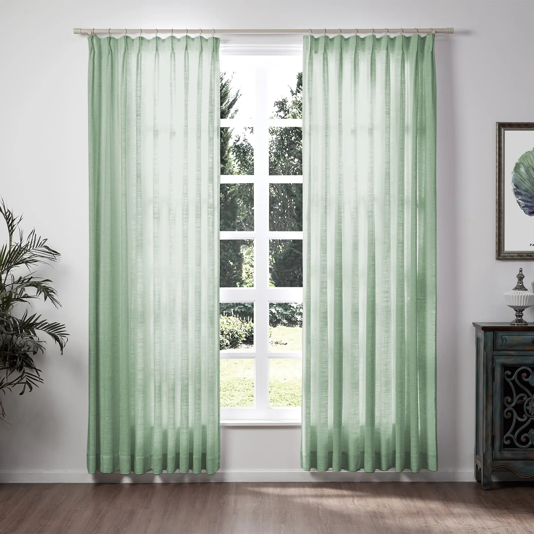 Liz Linen Extra Long Curtains Pleated