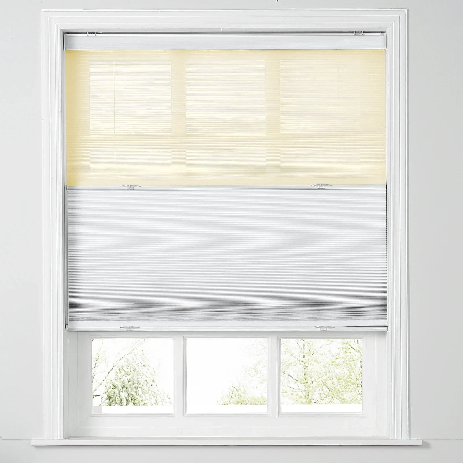 Rey Day-Night Cellular Blackout TriShade Cordless-Yellow Sheer SLIDINGCURTAIN