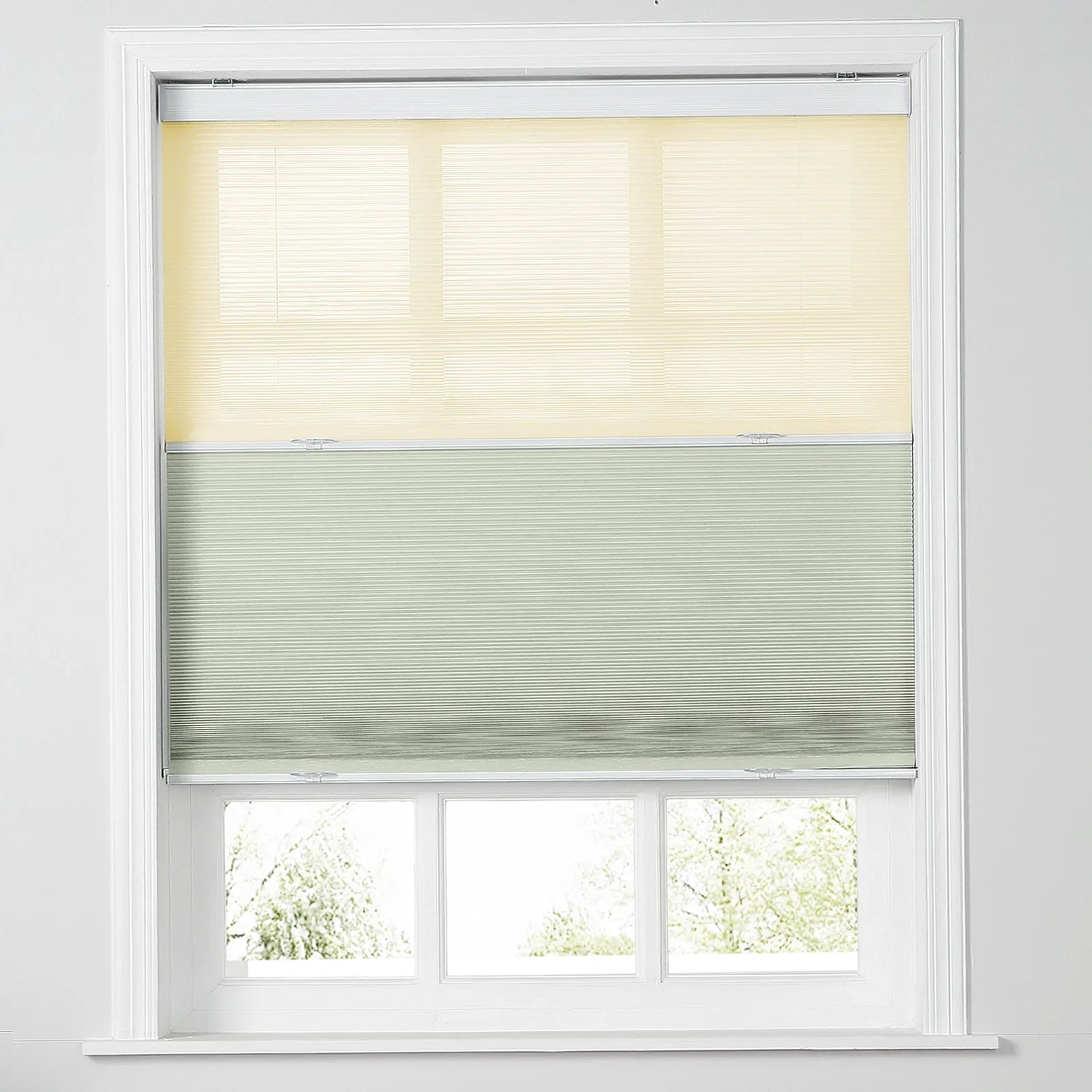 Rey Day-Night Cellular Blackout TriShade Cordless-Yellow Sheer SLIDINGCURTAIN