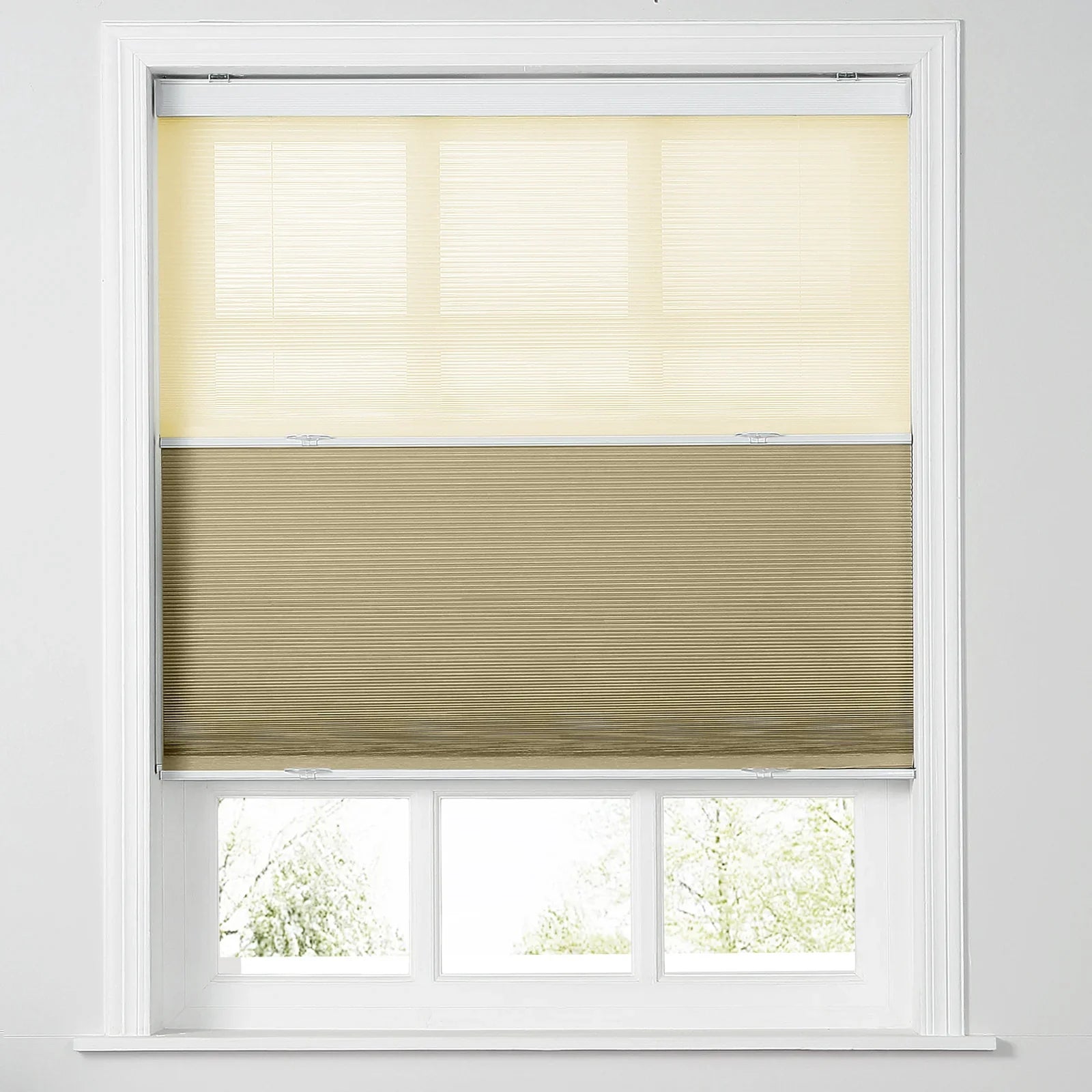 Rey Day-Night Cellular Blackout TriShade Cordless-Yellow Sheer SLIDINGCURTAIN