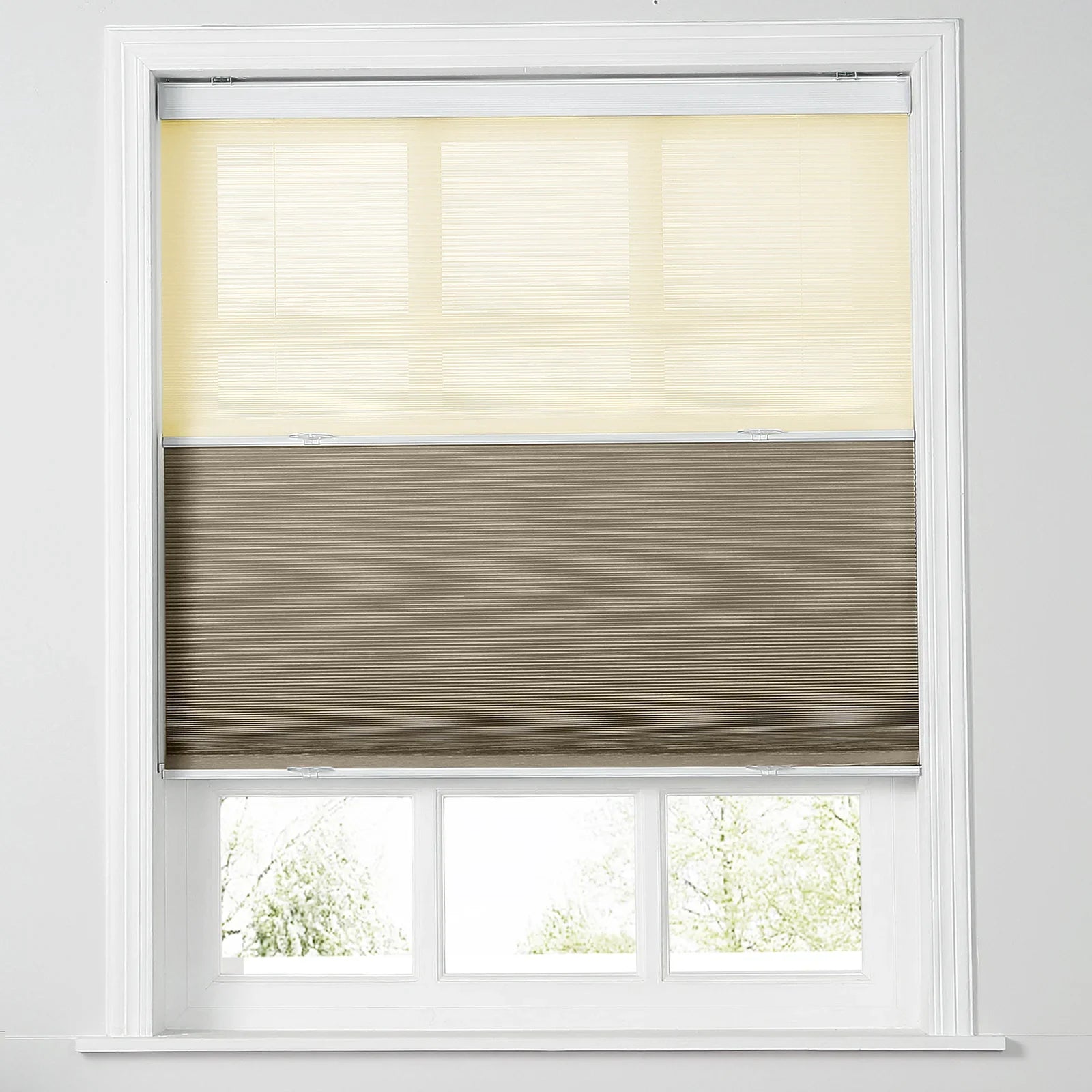 Rey Day-Night Cellular Blackout TriShade Cordless-Yellow Sheer SLIDINGCURTAIN