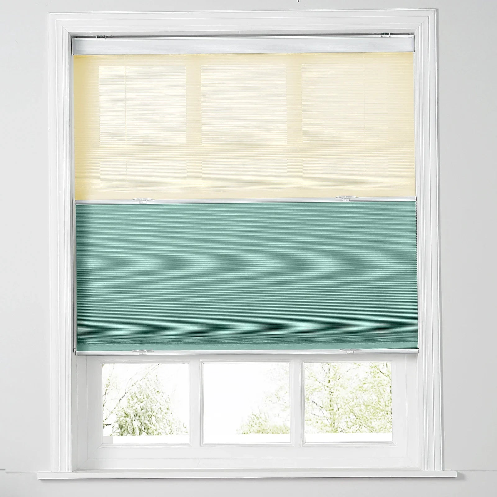 Rey Day-Night Cellular Blackout TriShade Cordless-Yellow Sheer SLIDINGCURTAIN