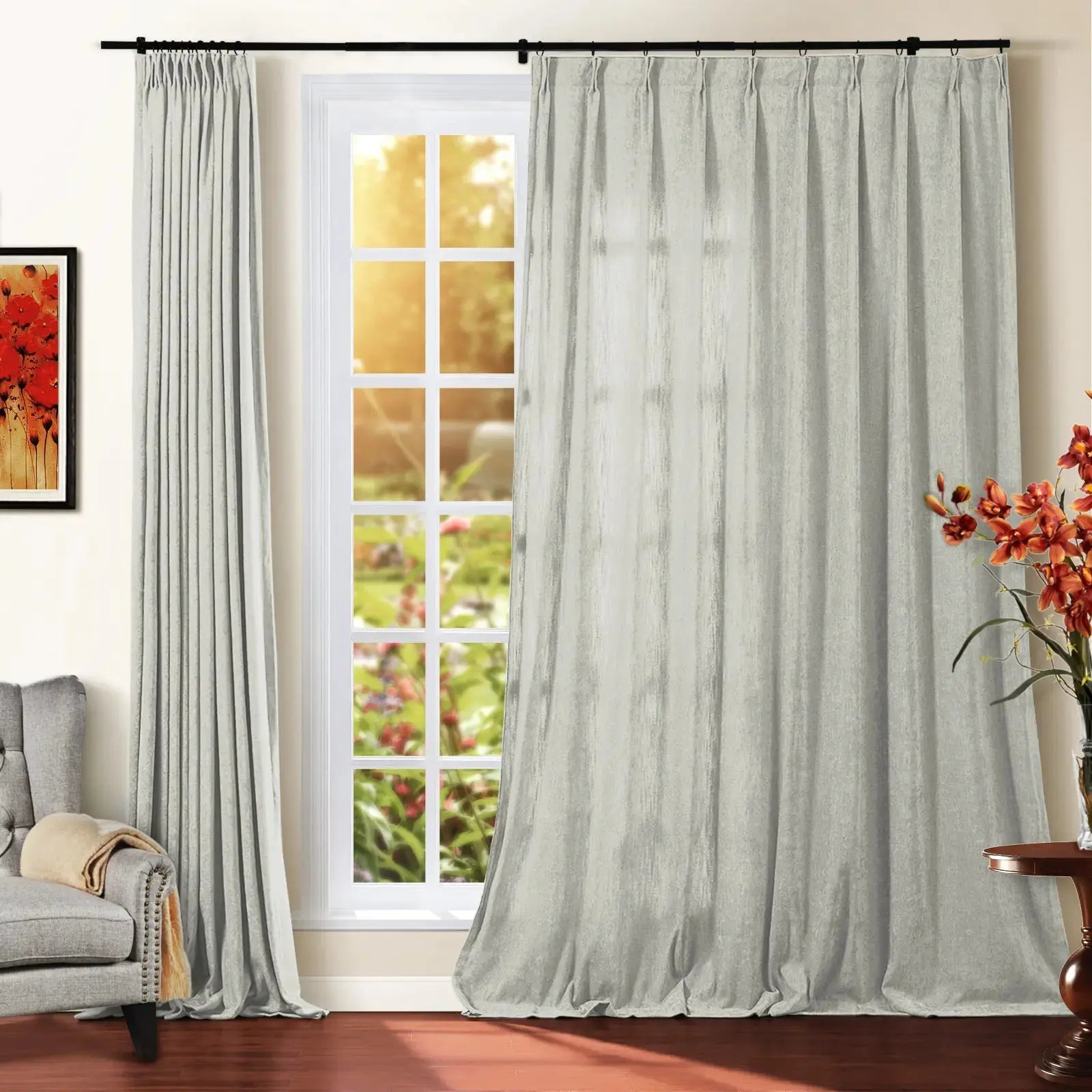 Tino Heavyweight Chenille Drapery Pleated SLIDINGCURTAIN