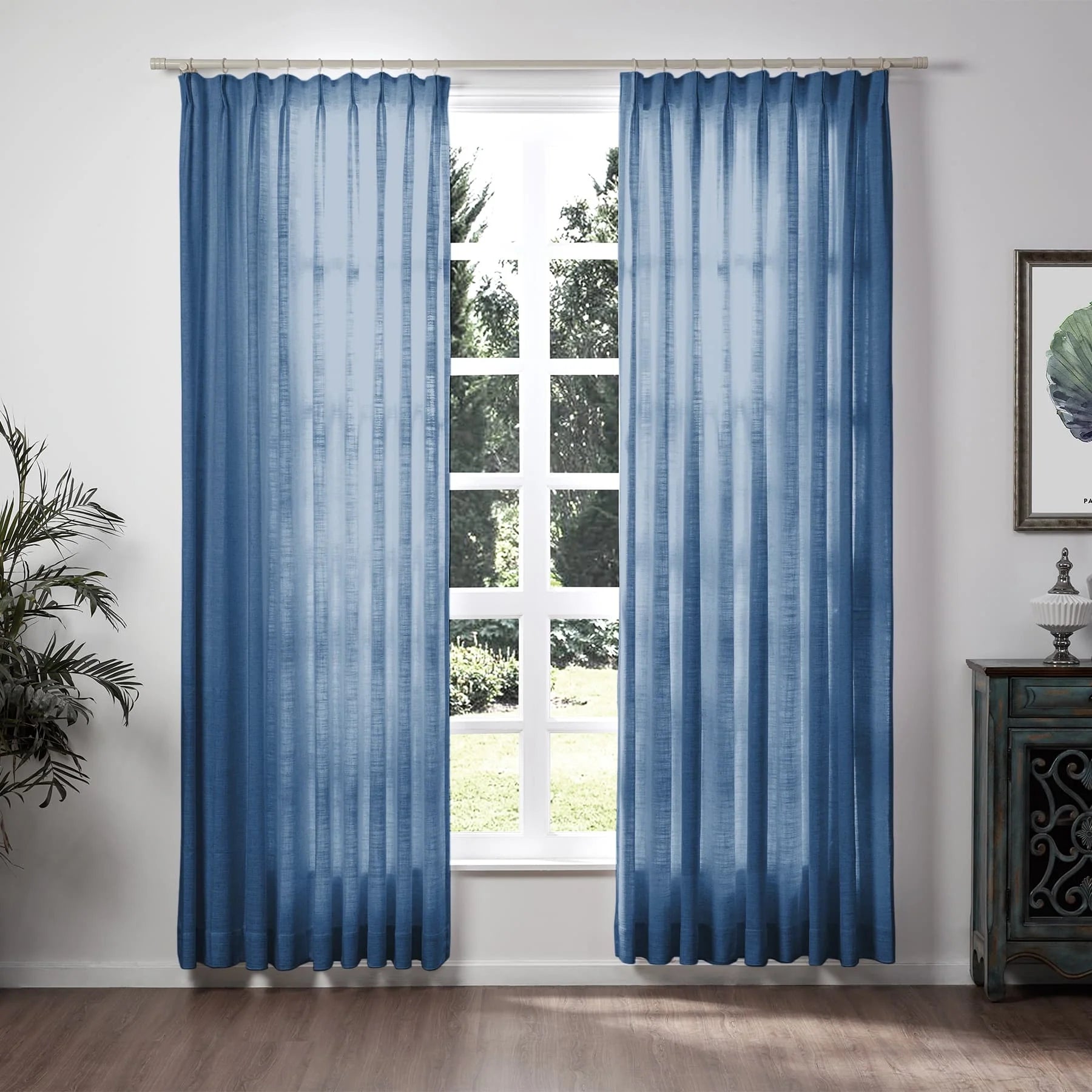 Liz Linen Extra Long Curtains Pleated