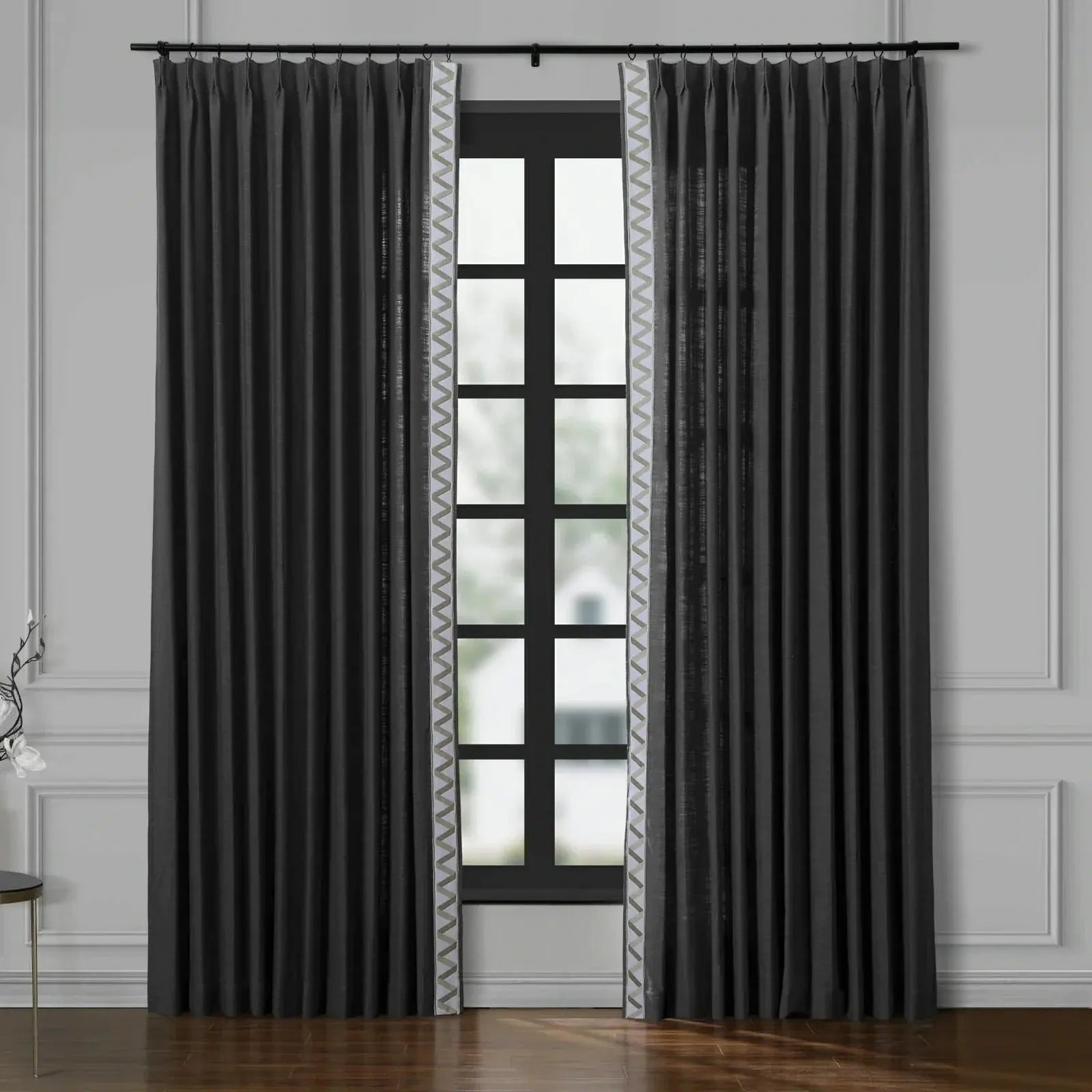 Isabella Cotton Curtains with Border Trim (Sold per Pair)