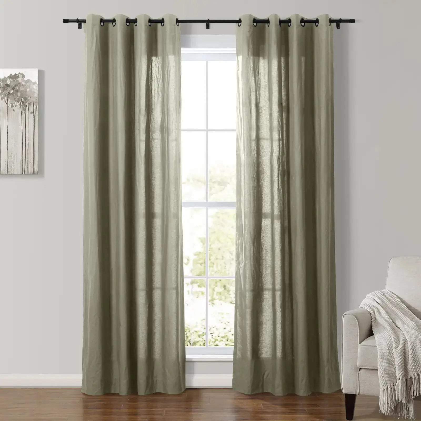 Andy 100% Cotton Drapery Grommet SLIDINGCURTAIN