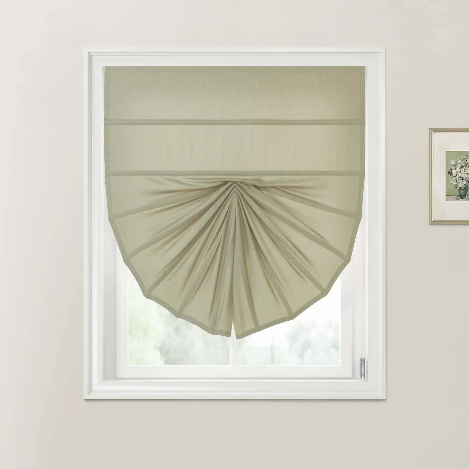 Beige Andy Fan Roman Shades - Cord Lift