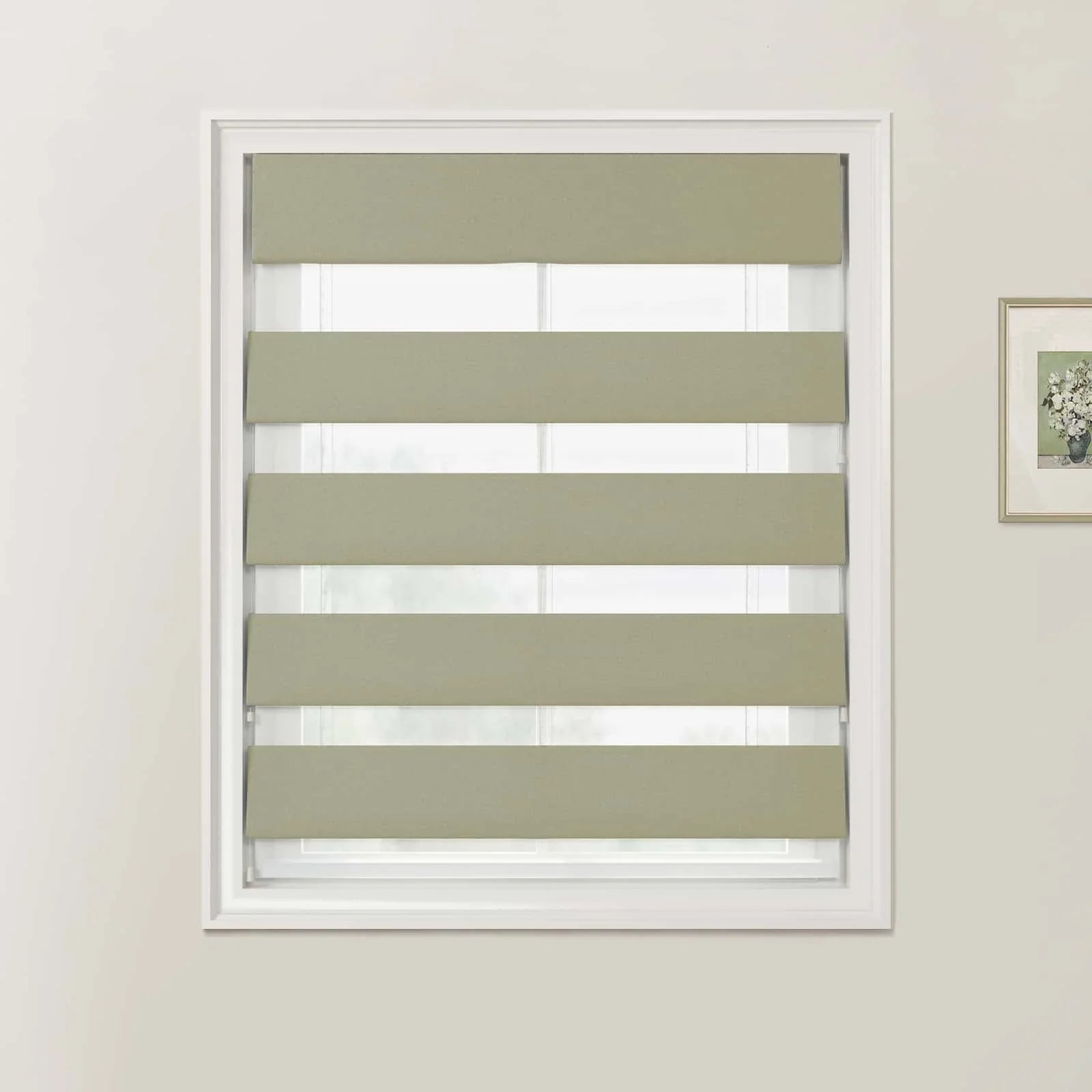 Beige Andy Zebra Roman Blinds - Cord Lift