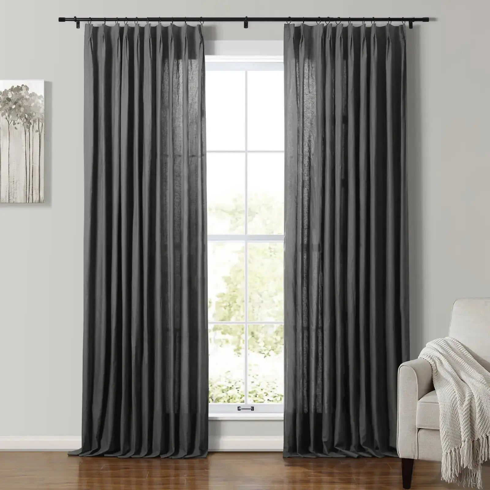 Andy 100% Cotton Drapery Pleated SLIDINGCURTAIN