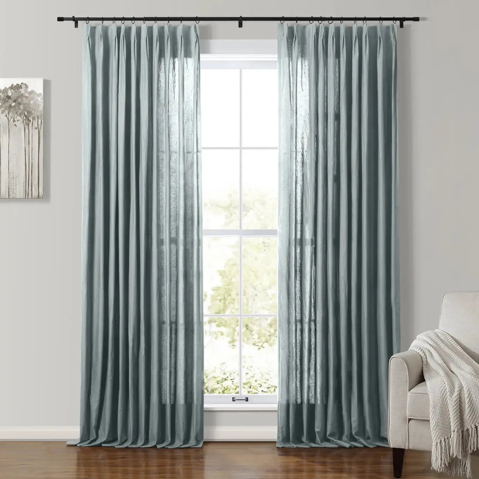 Andy 100% Cotton Drapery Pleated SLIDINGCURTAIN