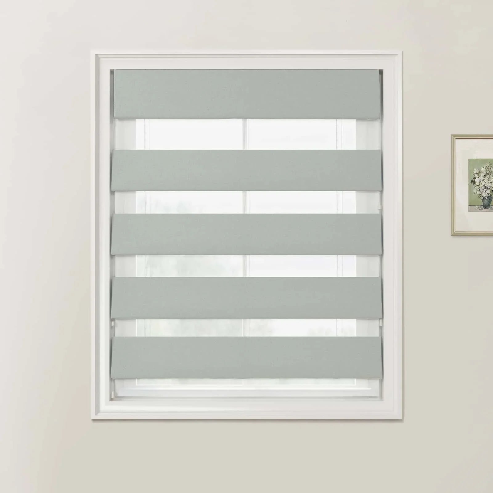 Stone Andy Zebra Roman Blinds - Cord Lift